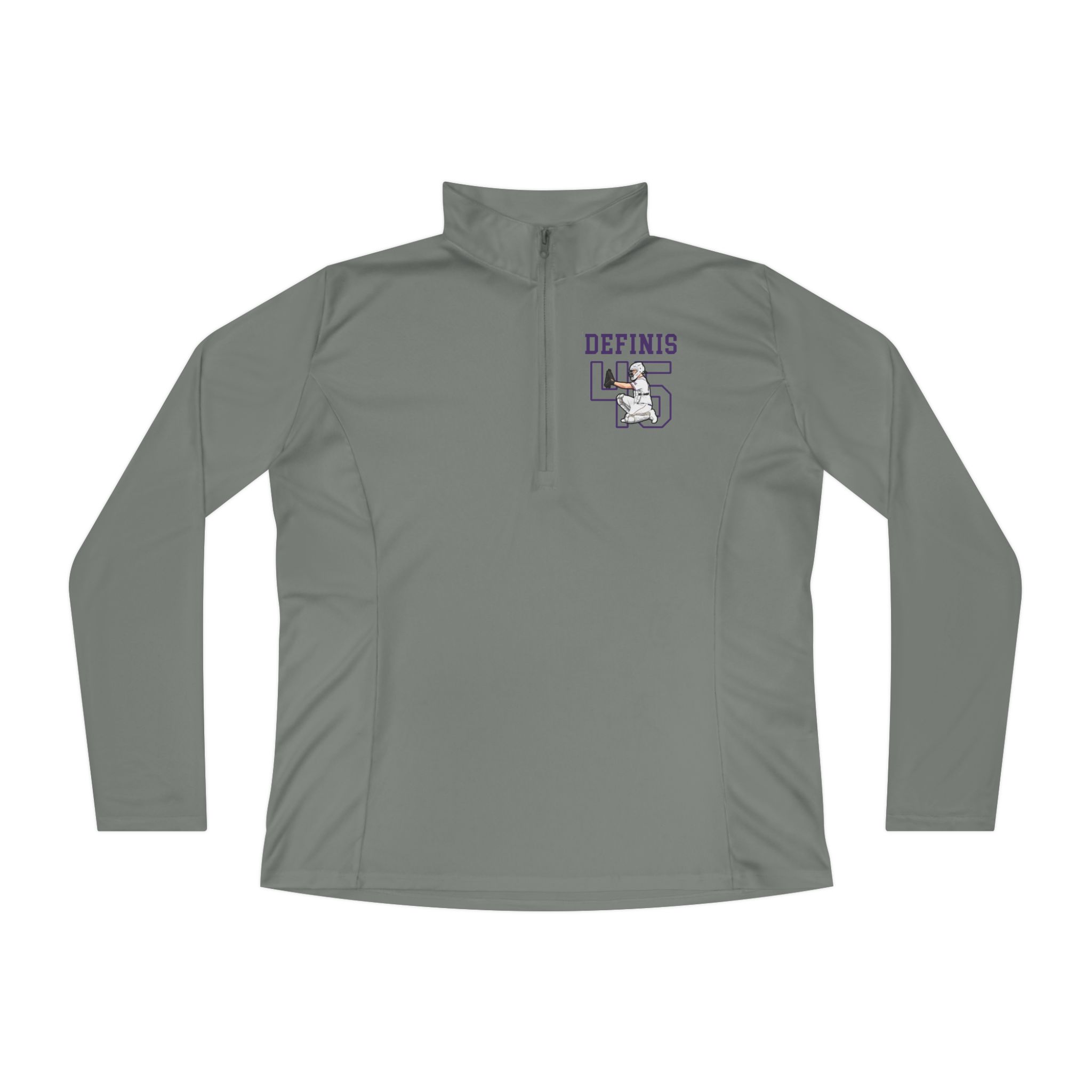 Women's Q-Zip Pullover — character_shirsey in Grey