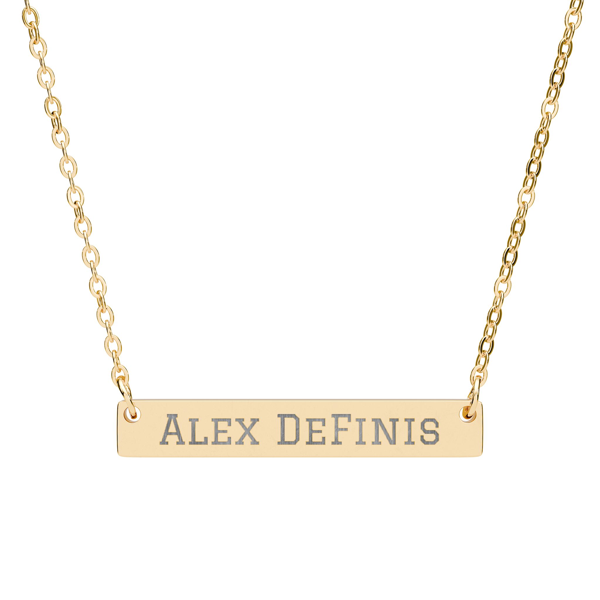 Engraved Bar Necklace — Classic in Gold