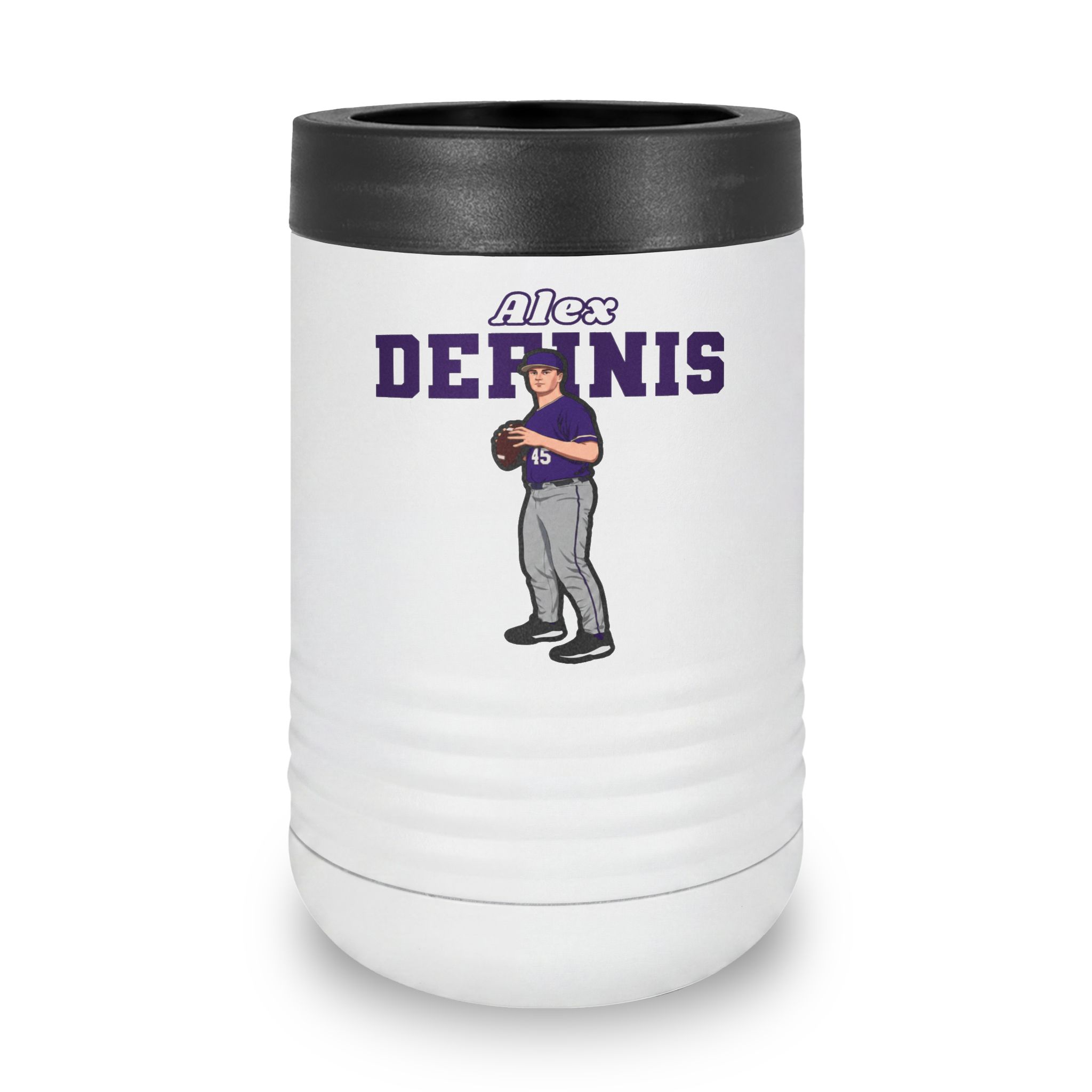 Stainless Can Cooler — character_name_arch in White