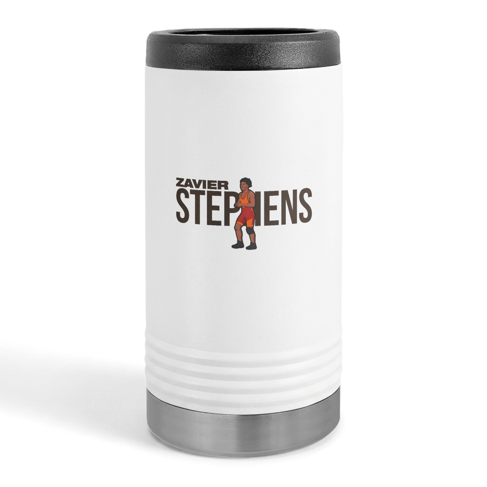 Slim Stainless Can Cooler — character_player_name in White