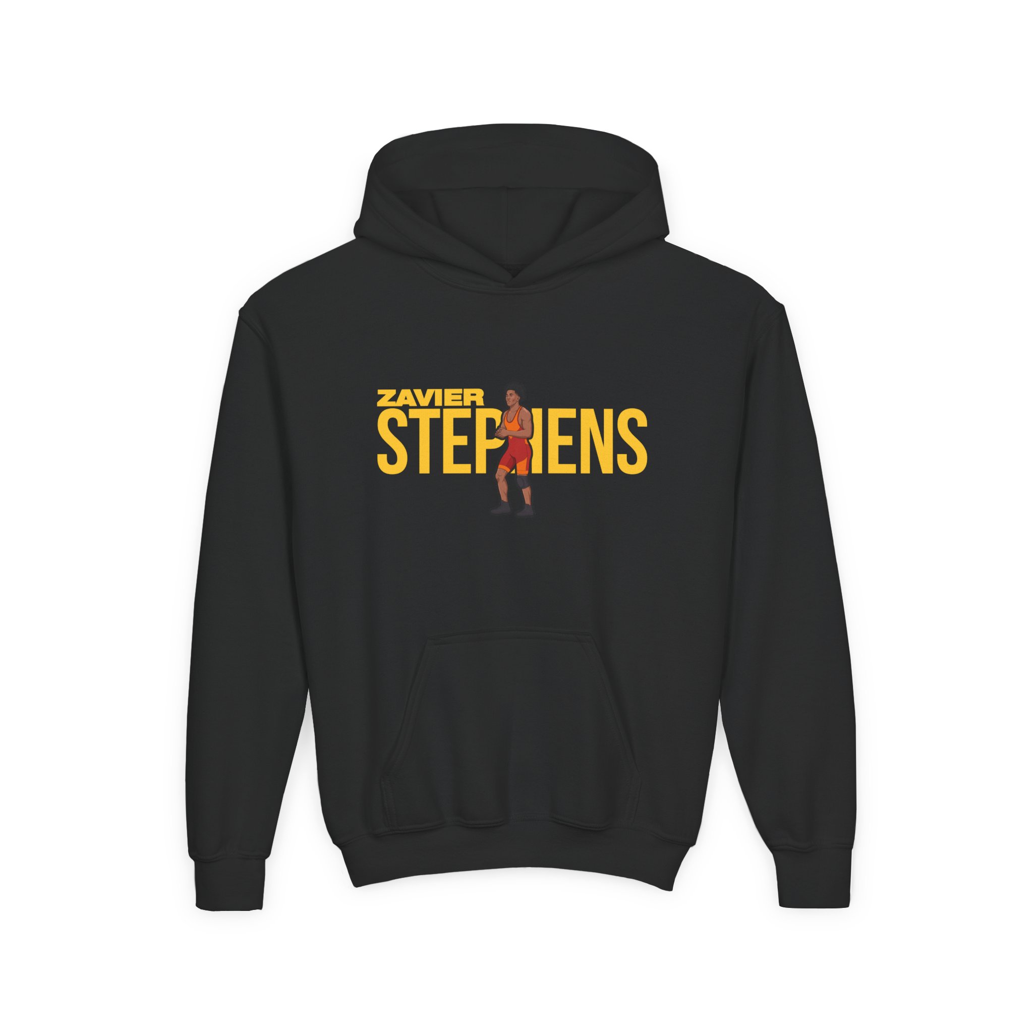 Youth Hoodie — character_player_name in Black