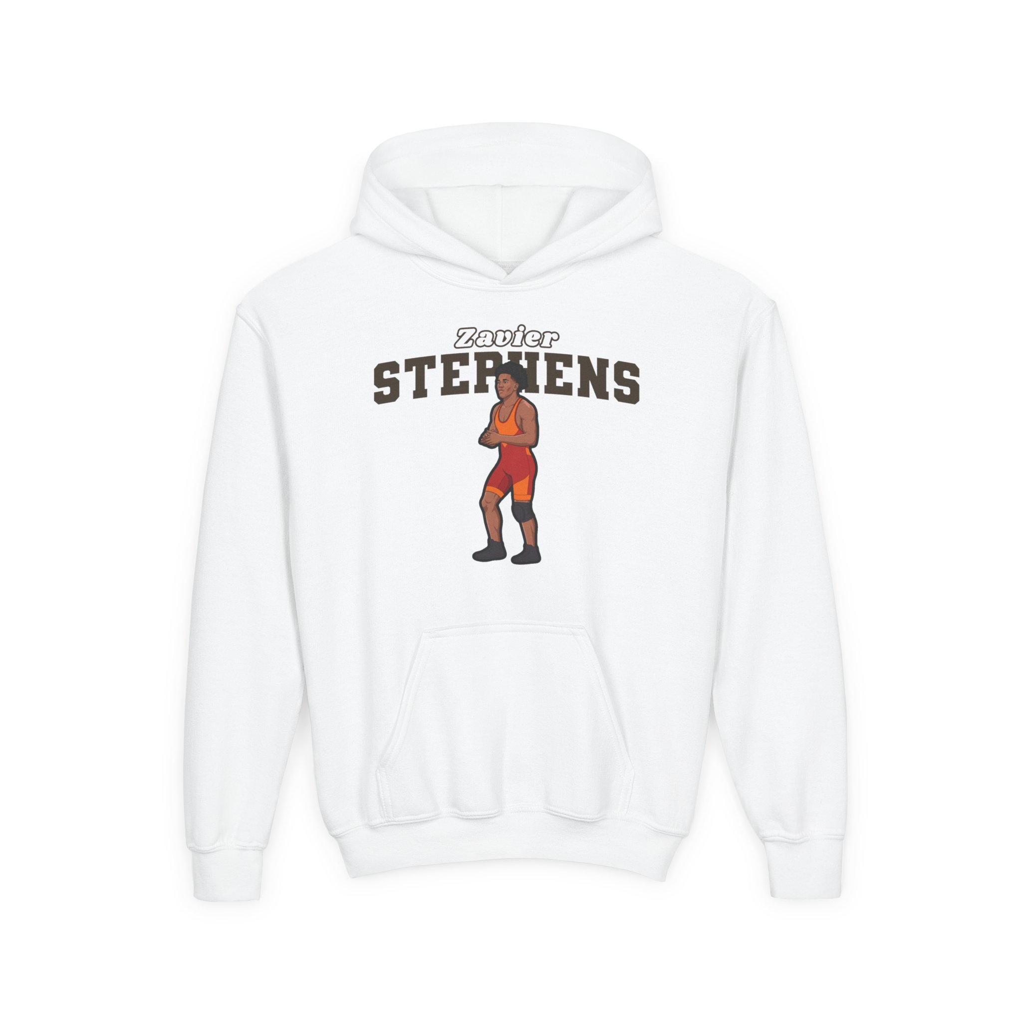 Youth Hoodie — character_name_arch in White