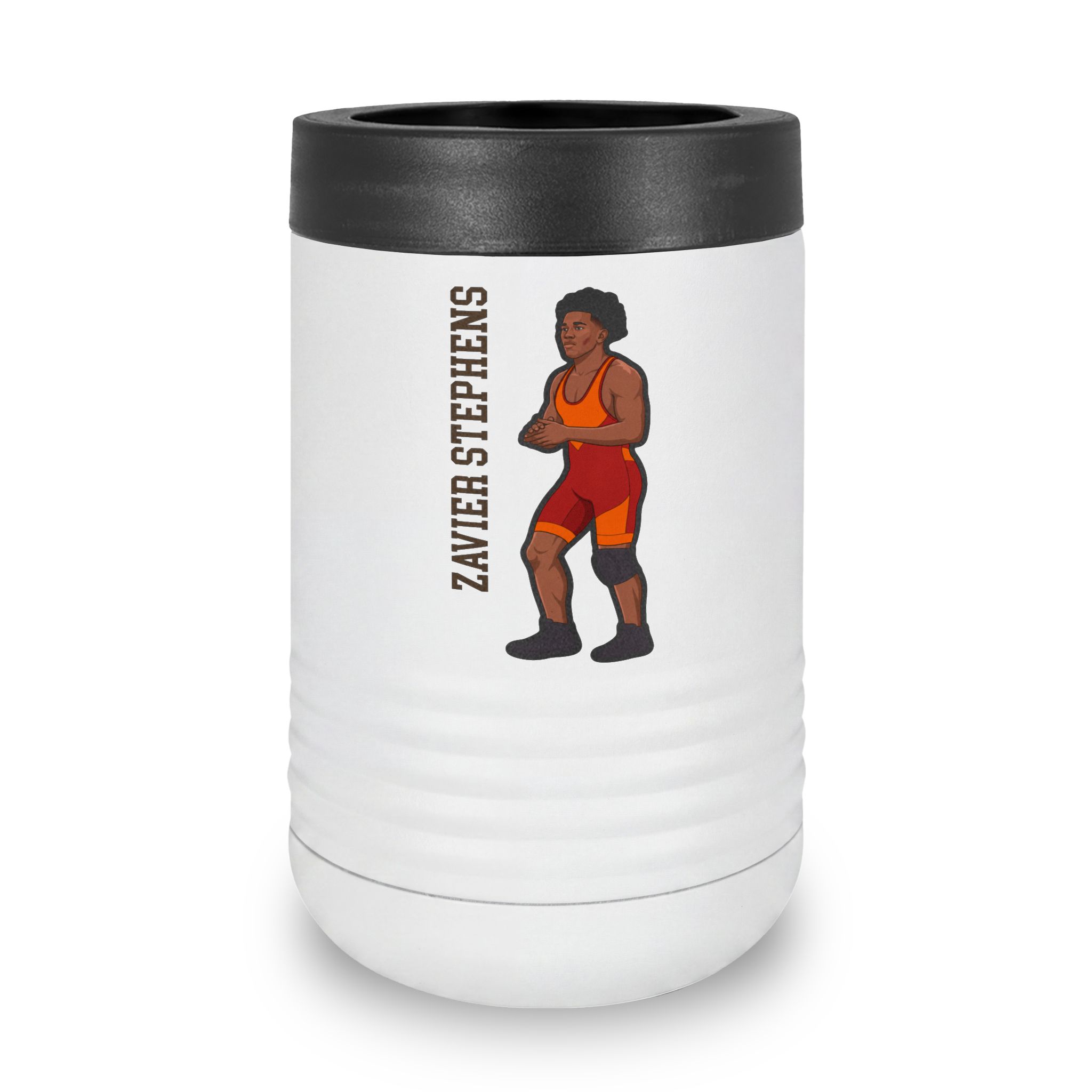 Stainless Can Cooler — character_name_vertical in White