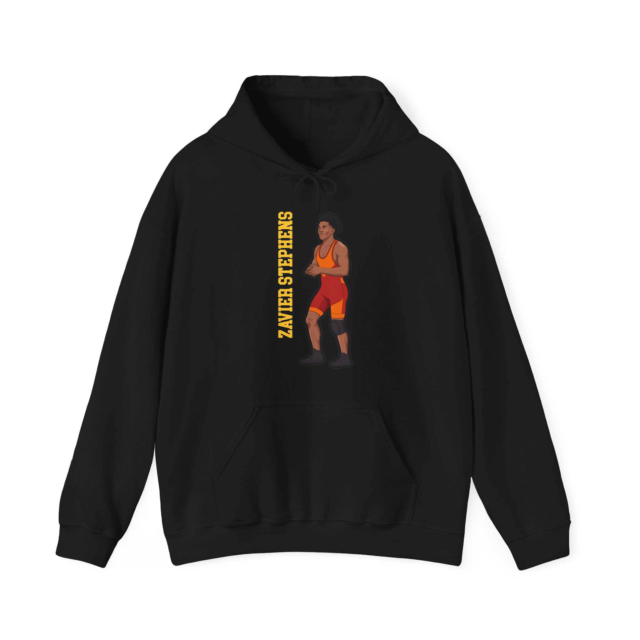 Hoodie — character_name_vertical in Black