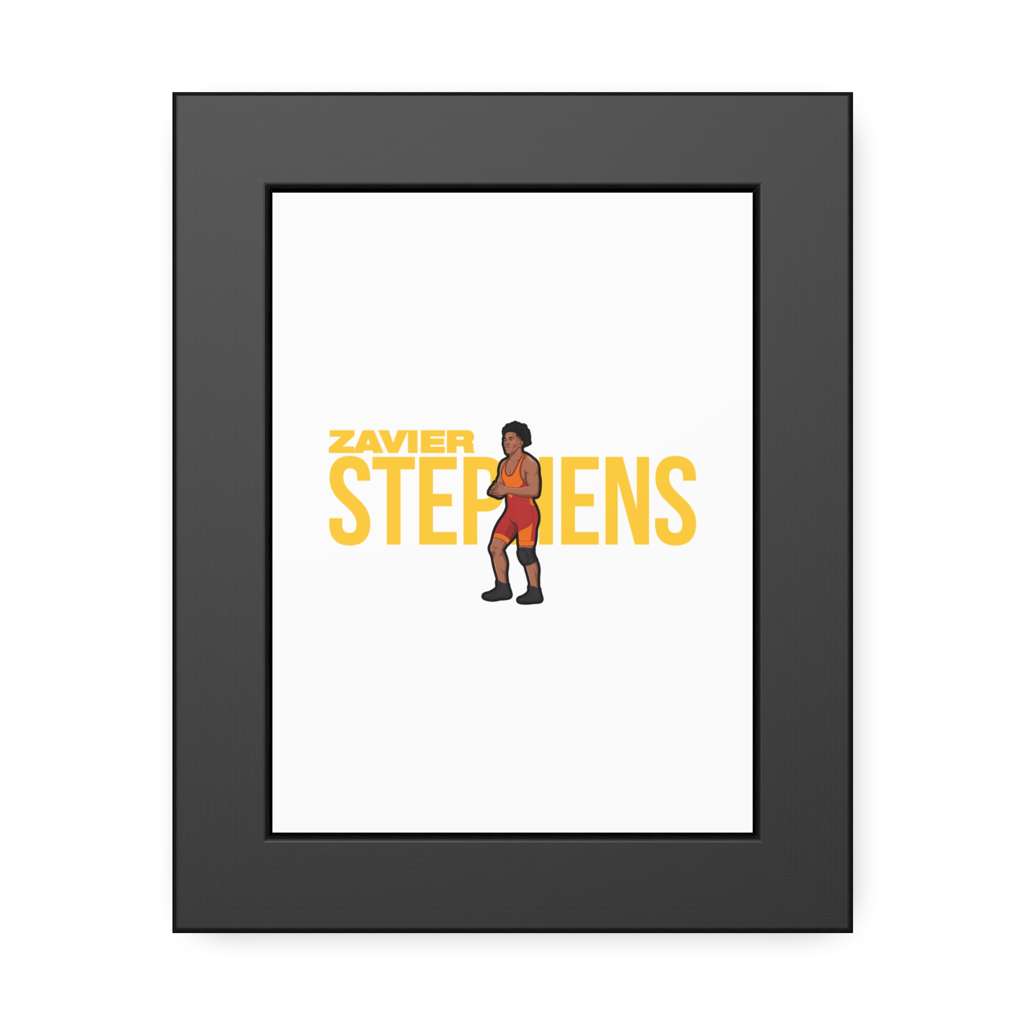 Framed Poster — character_player_name in Black