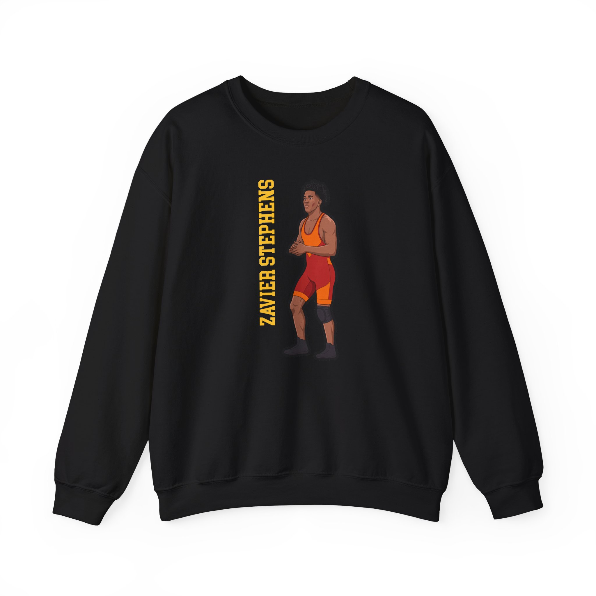 Crewneck Sweatshirt — character_name_vertical in Black