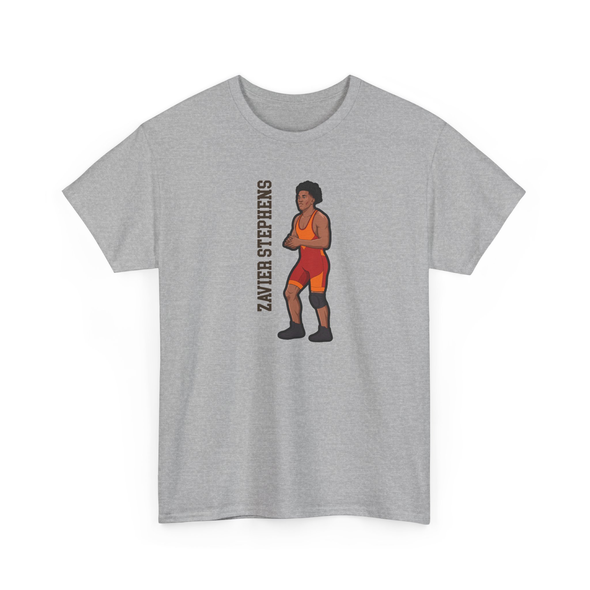 Tee — character_name_vertical in Grey
