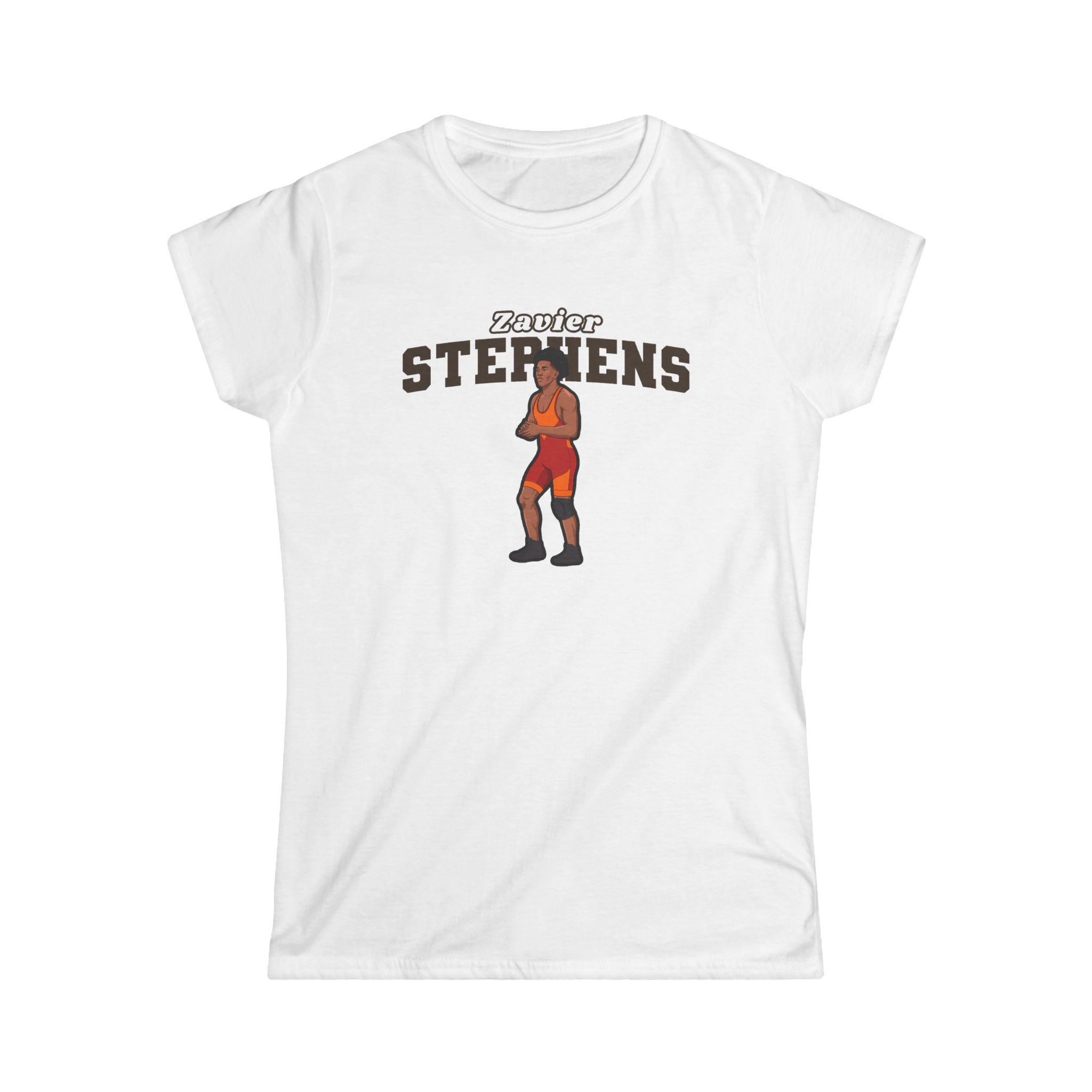 Women's Softstyle Tee — character_name_arch in White