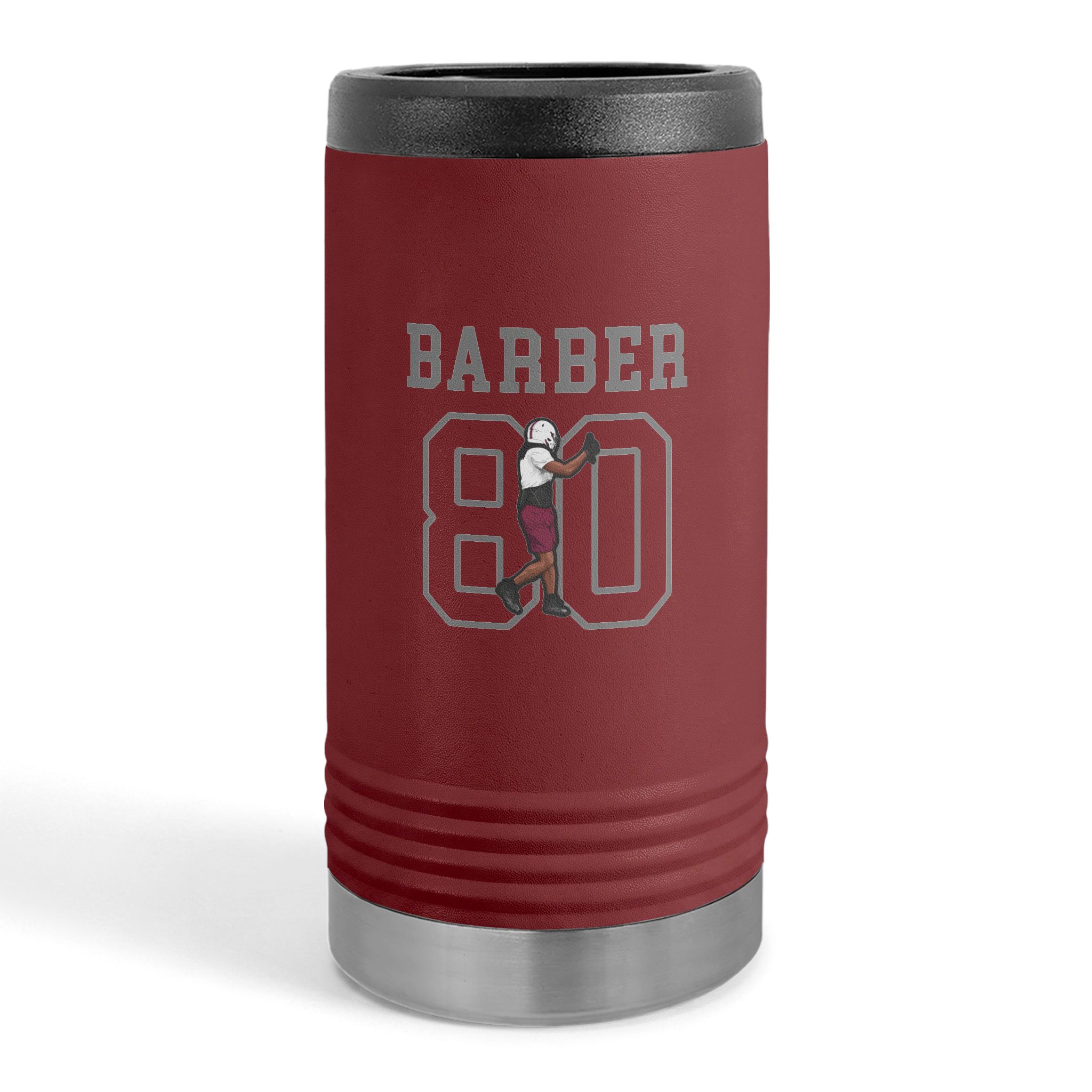 Slim Stainless Can Cooler — character_shirsey in Maroon