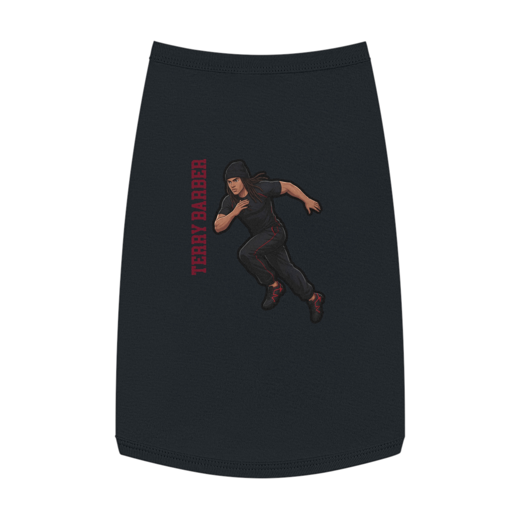 Pet Tank Top — character_name_vertical in Black