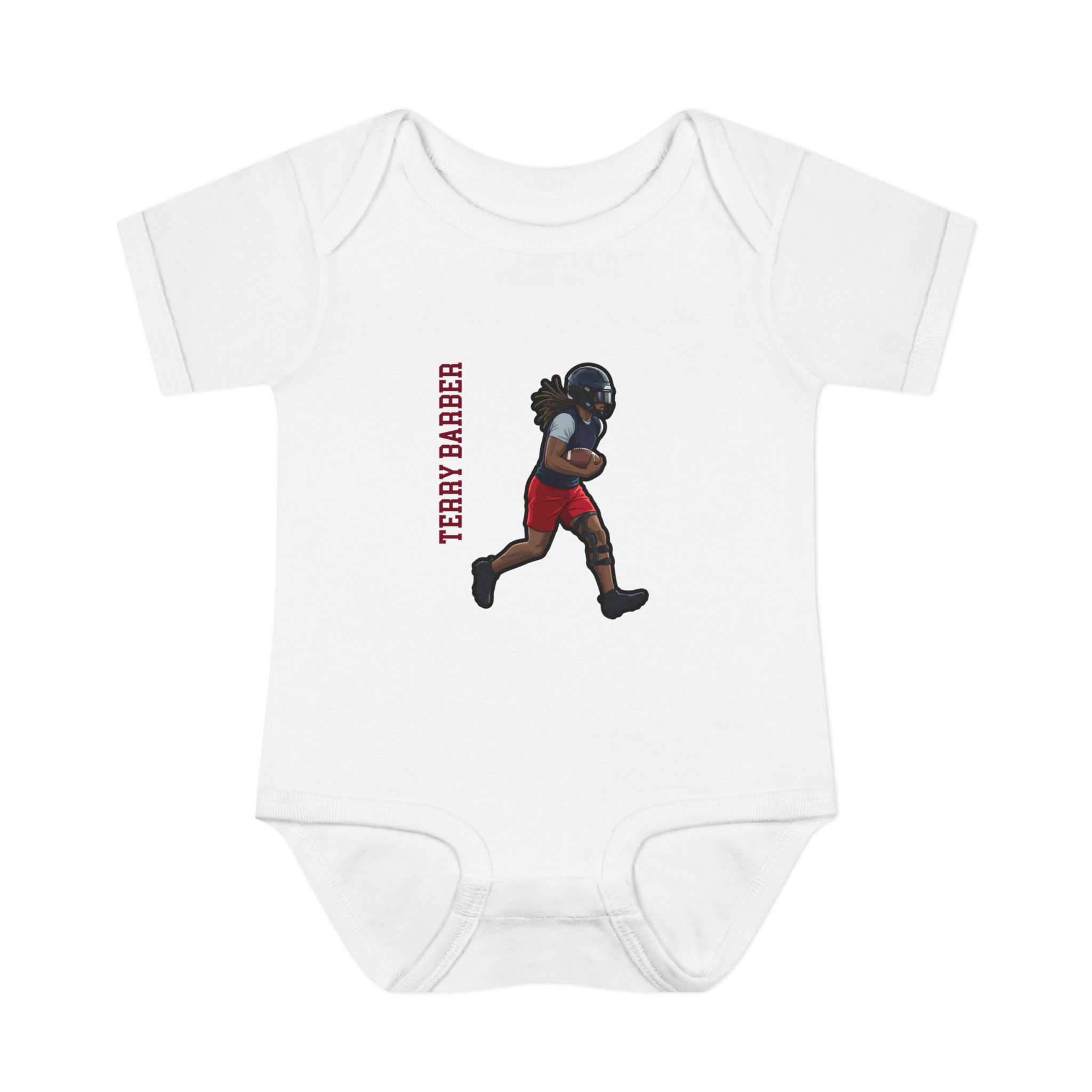 Baby Onesie — character_name_vertical in White