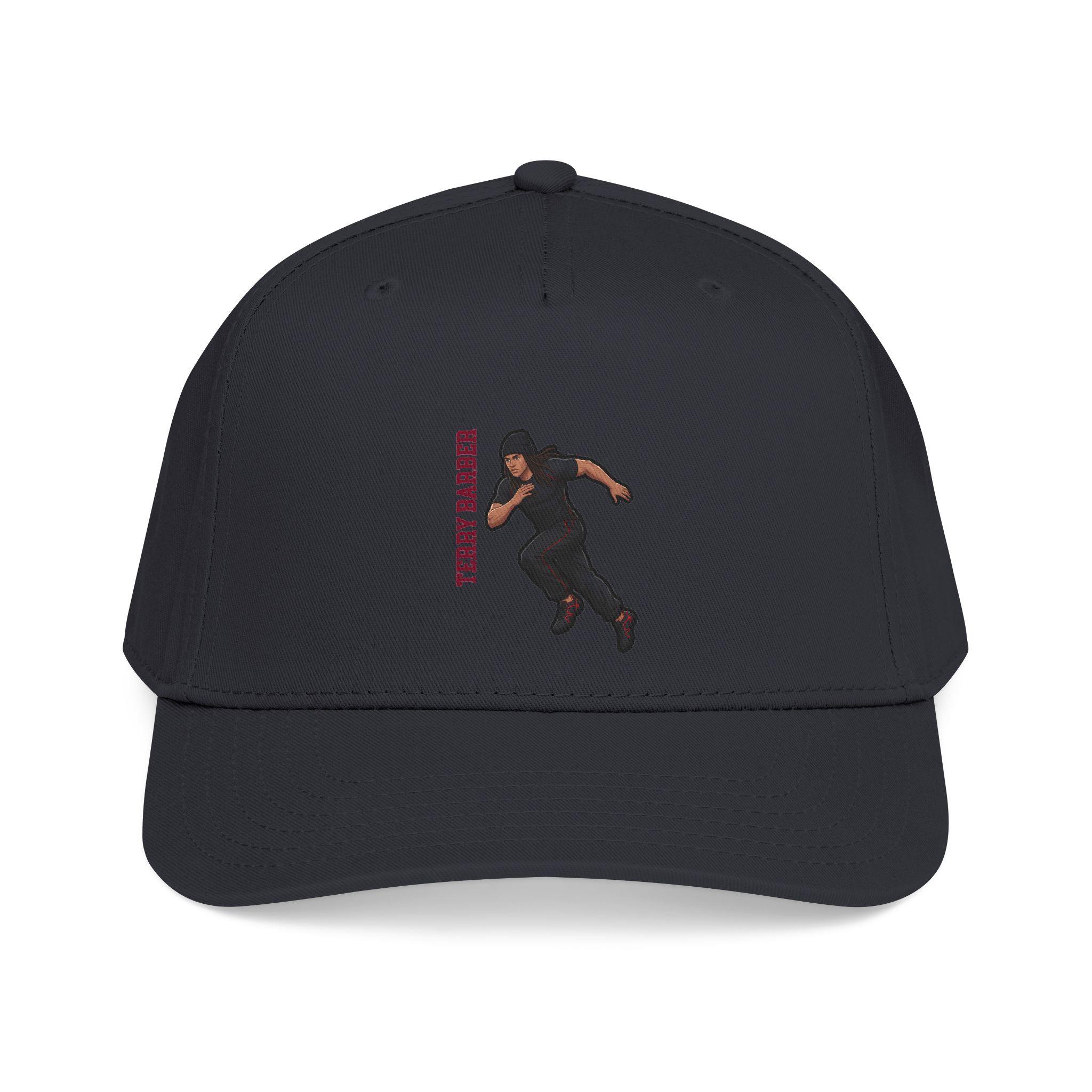 Baseball Cap — character_name_vertical in Black