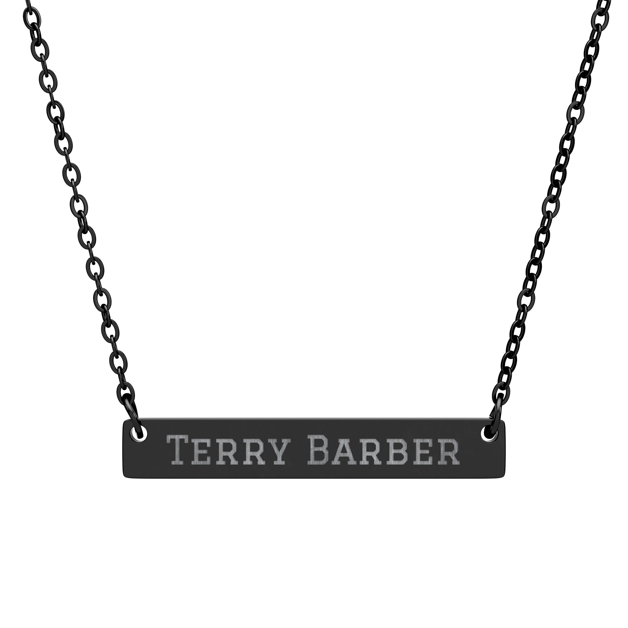 Engraved Bar Necklace — Classic in Black