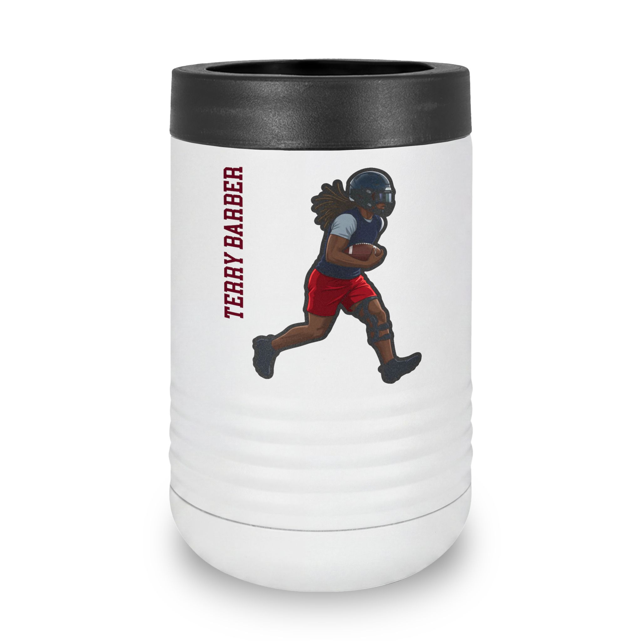 Stainless Can Cooler — character_name_vertical in White