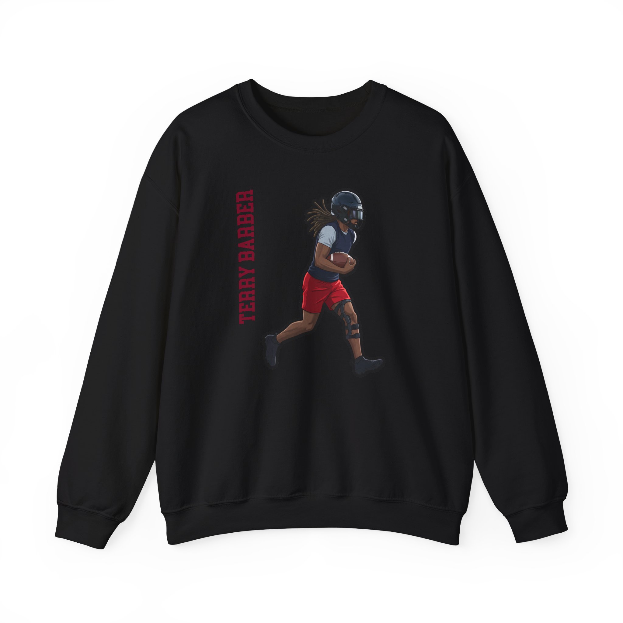Crewneck Sweatshirt — character_name_vertical in Black