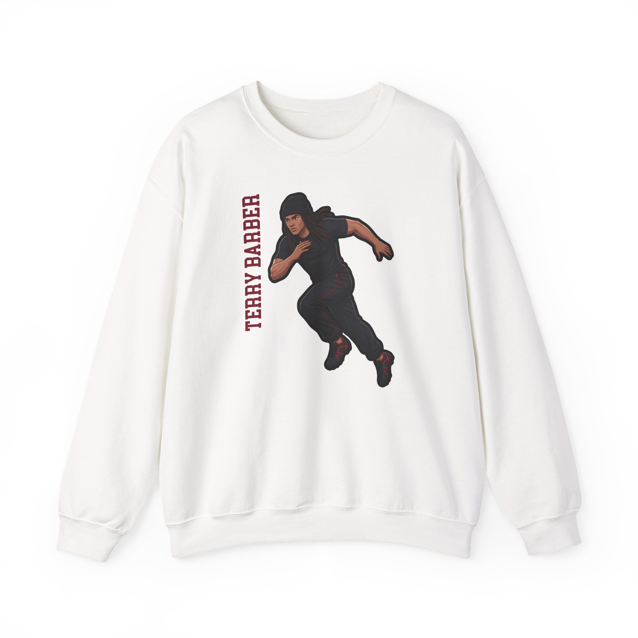 Crewneck Sweatshirt — character_name_vertical in White