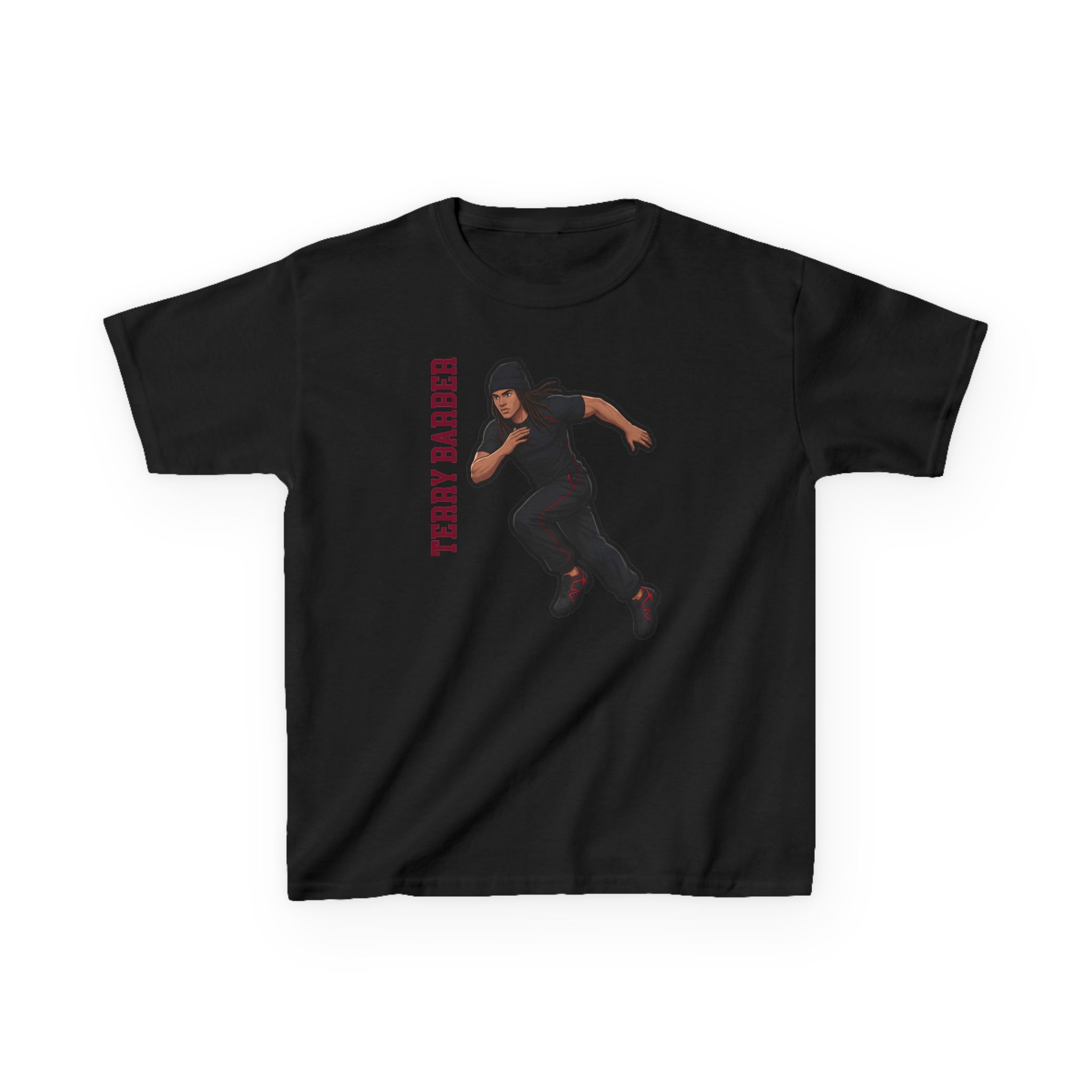 Youth Tee — character_name_vertical in Black
