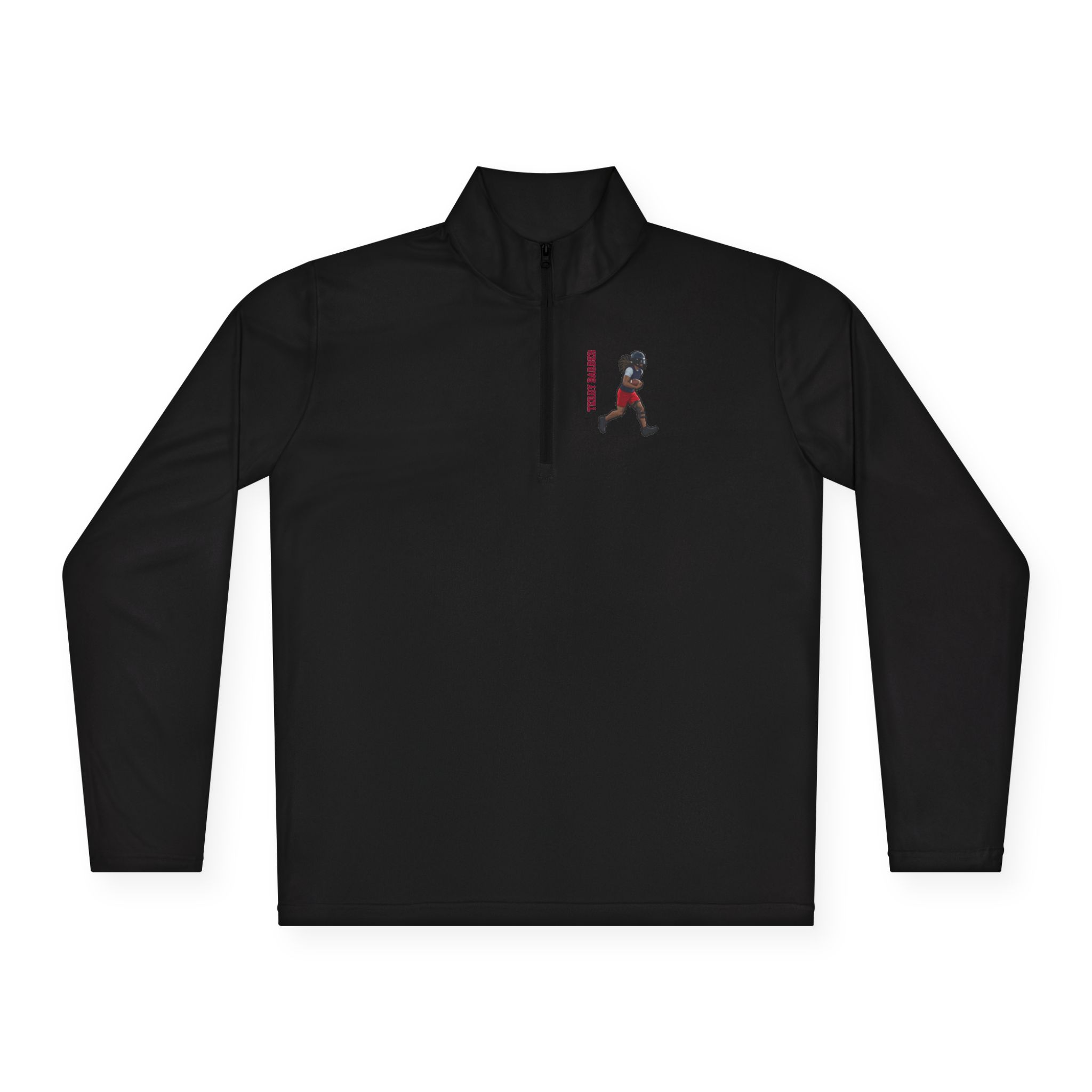 Q-Zip Pullover — character_name_vertical in Black
