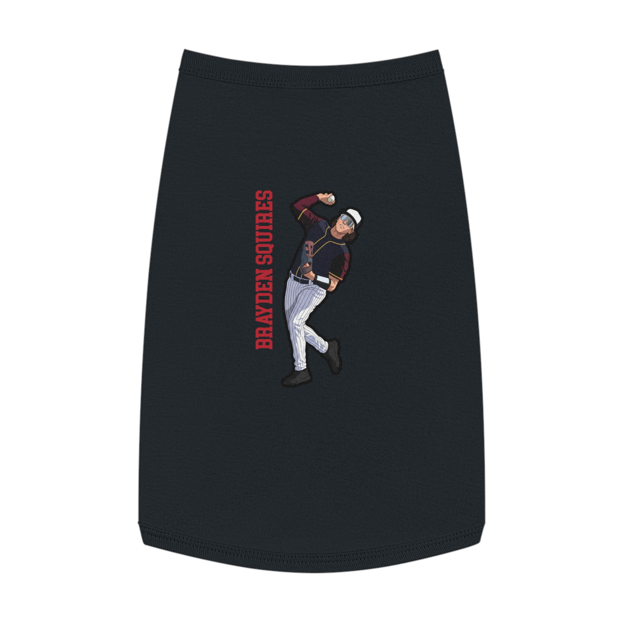 Pet Tank Top — character_name_vertical in Black