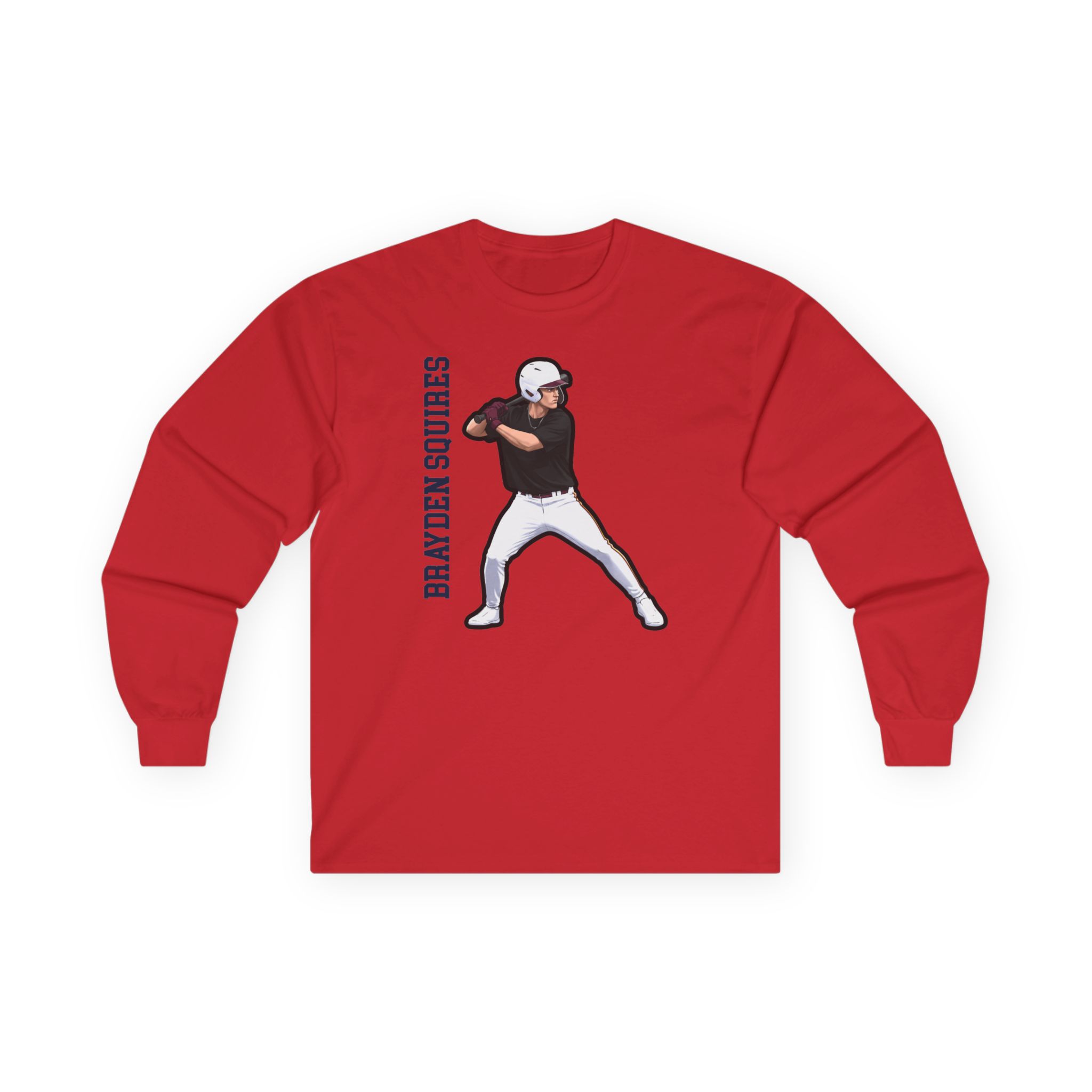 Long Sleeve Tee — character_name_vertical in Red