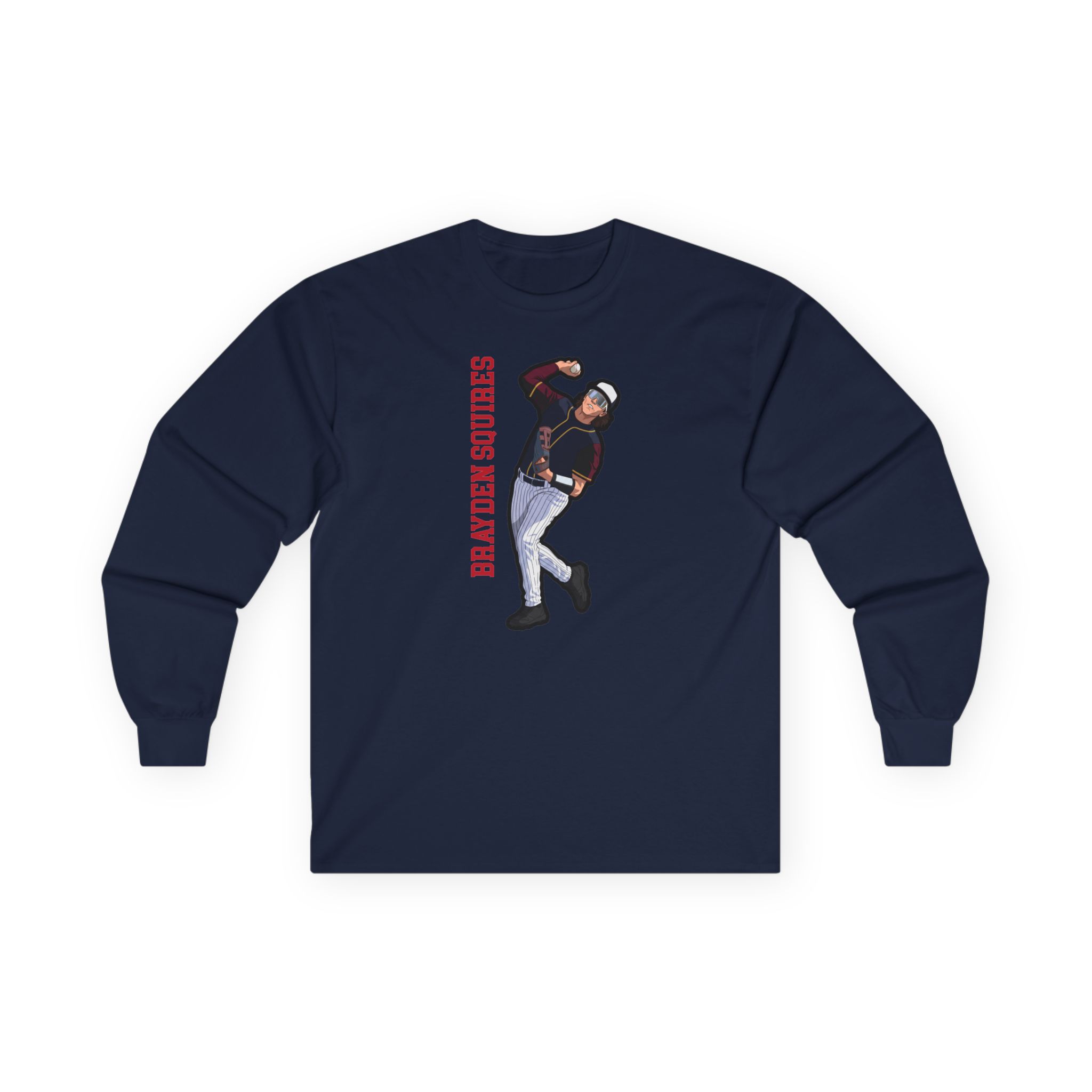 Long Sleeve Tee — character_name_vertical in Navy