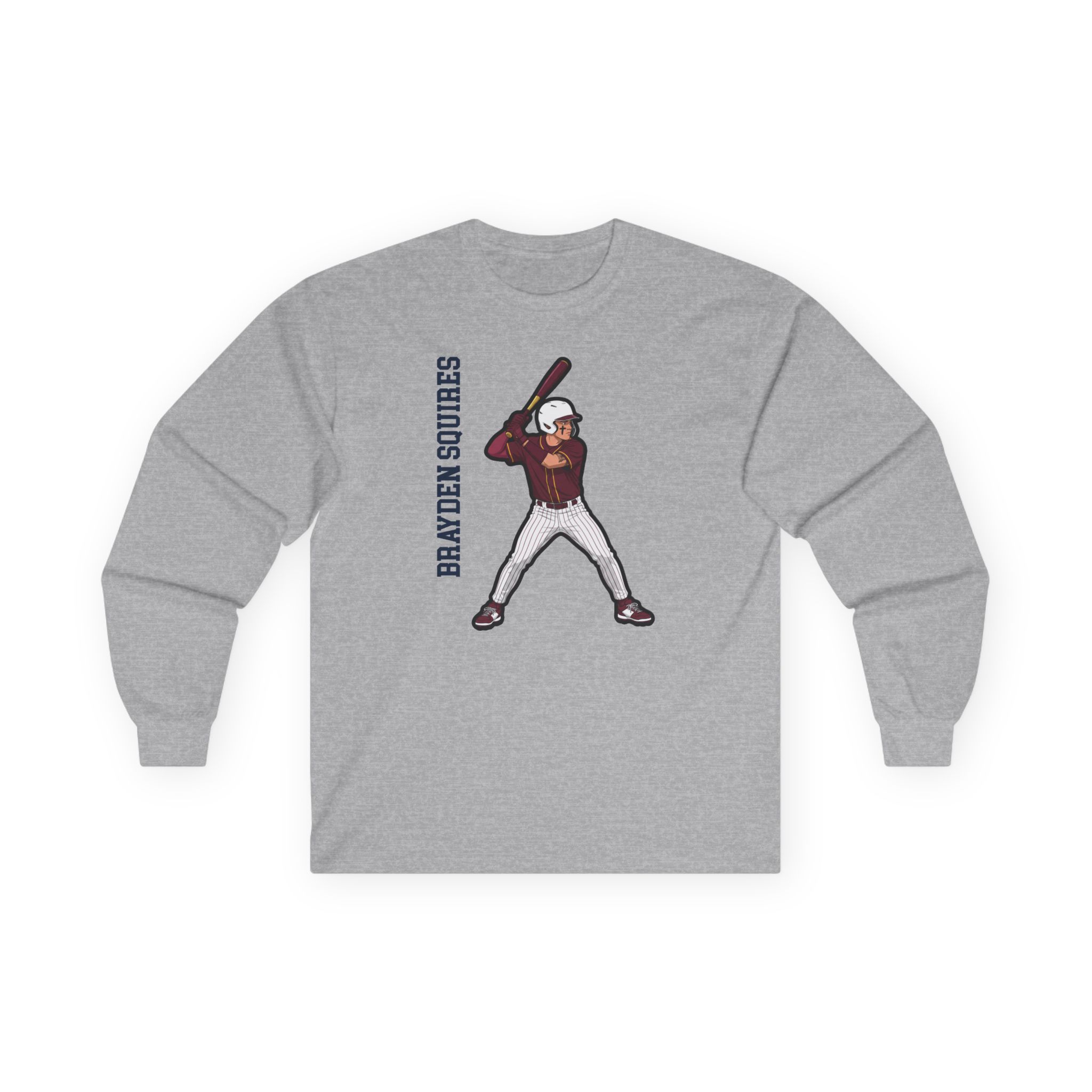 Long Sleeve Tee — character_name_vertical in Grey