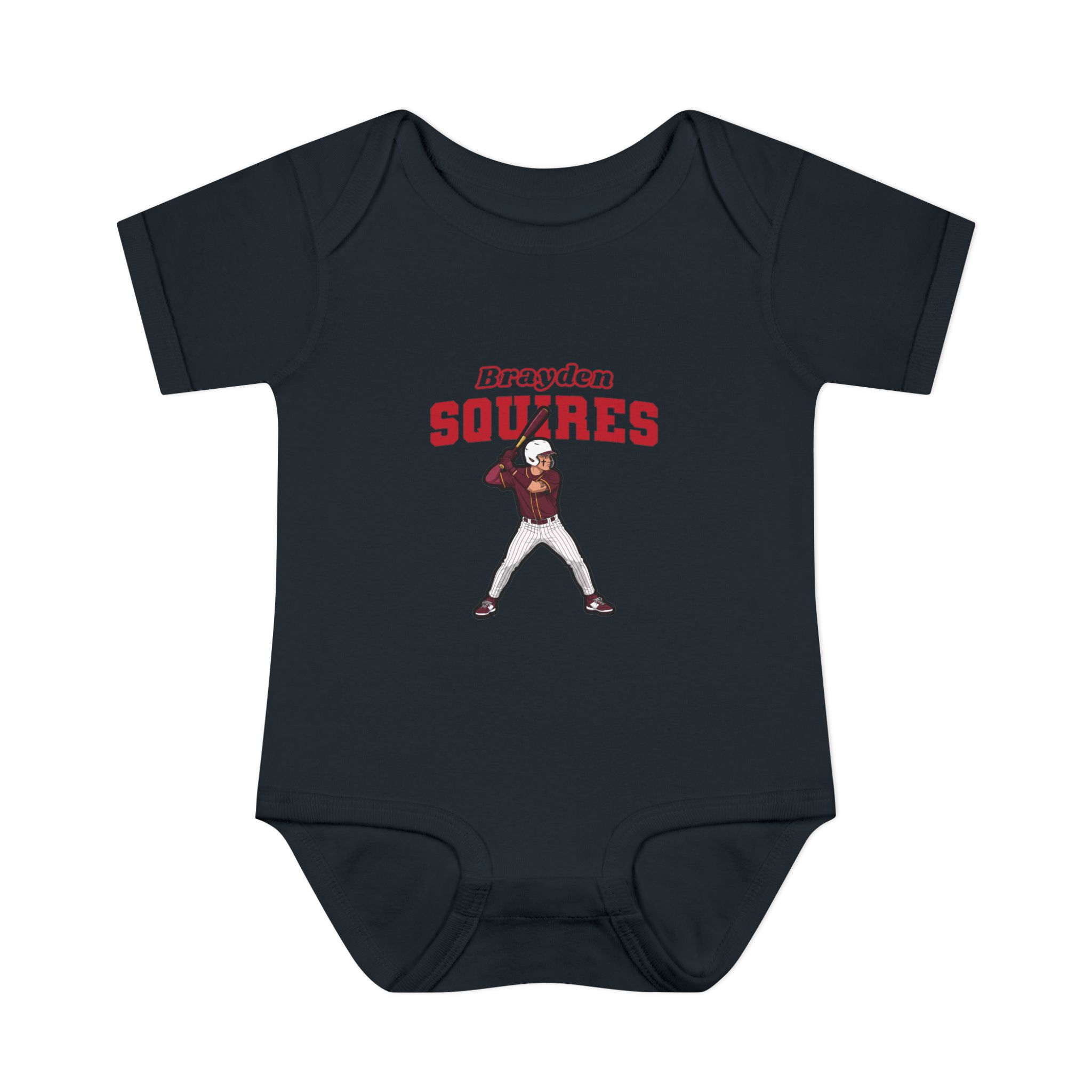 Baby Onesie — character_name_arch in Black