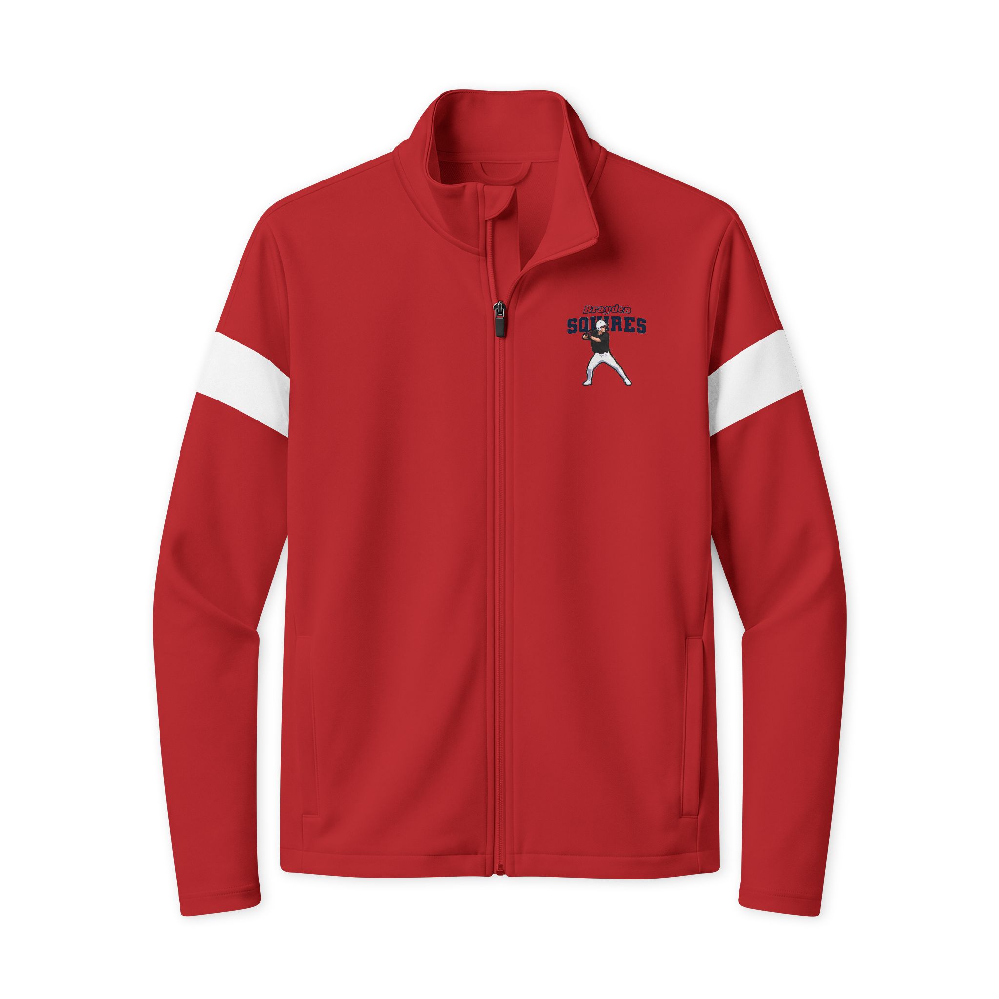 Travel Full-Zip Jacket — character_name_arch in Deep Red/ White
