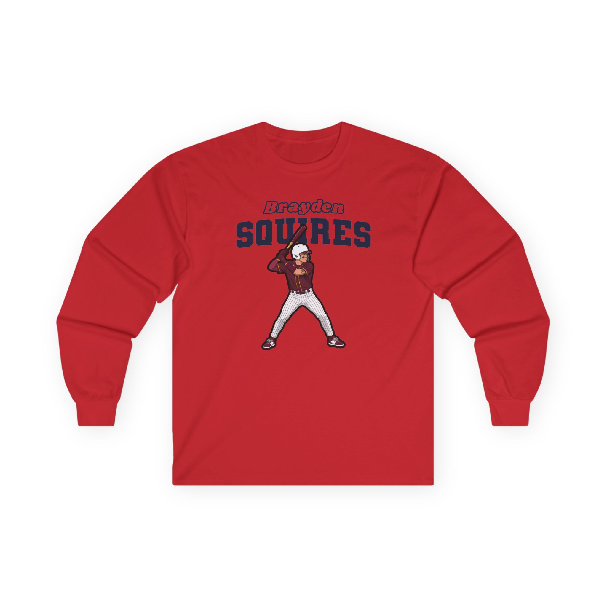 Long Sleeve Tee — character_name_arch in Red