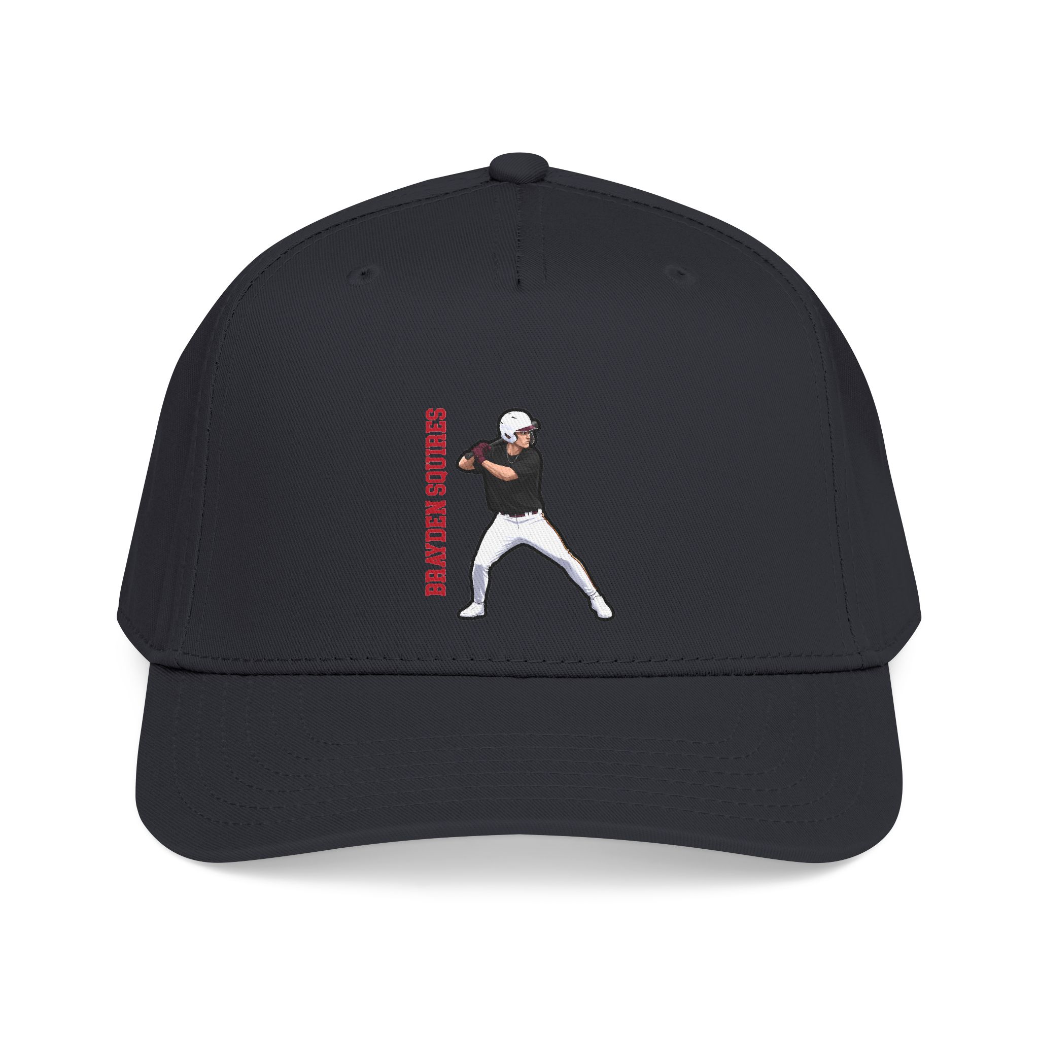 Baseball Cap — character_name_vertical in Black