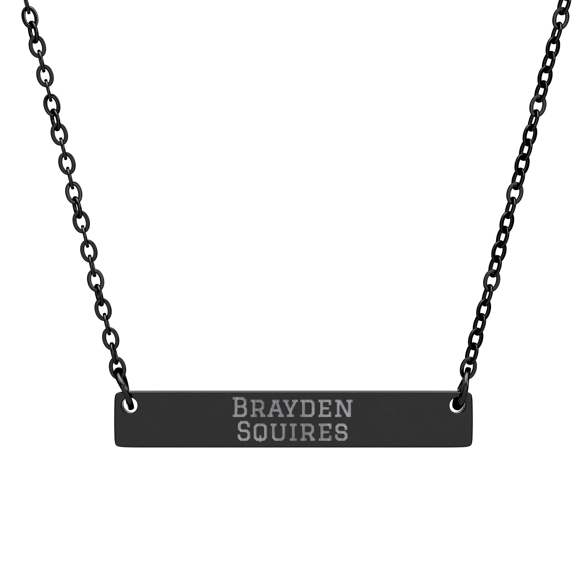 Engraved Bar Necklace — Classic in Black