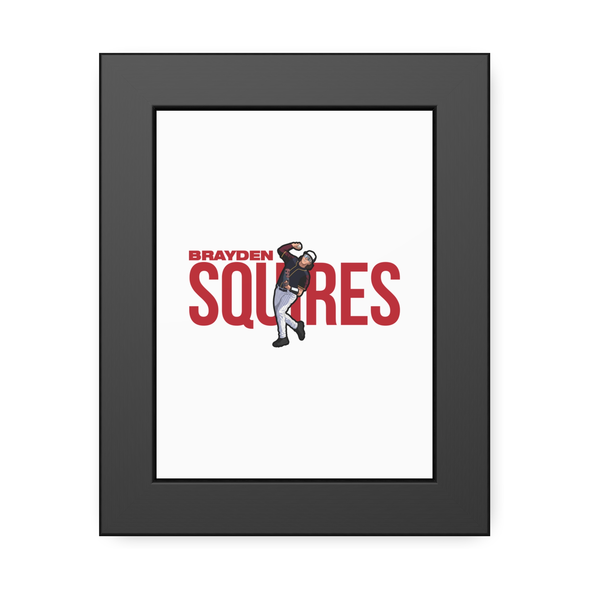 Framed Poster — character_player_name in Black