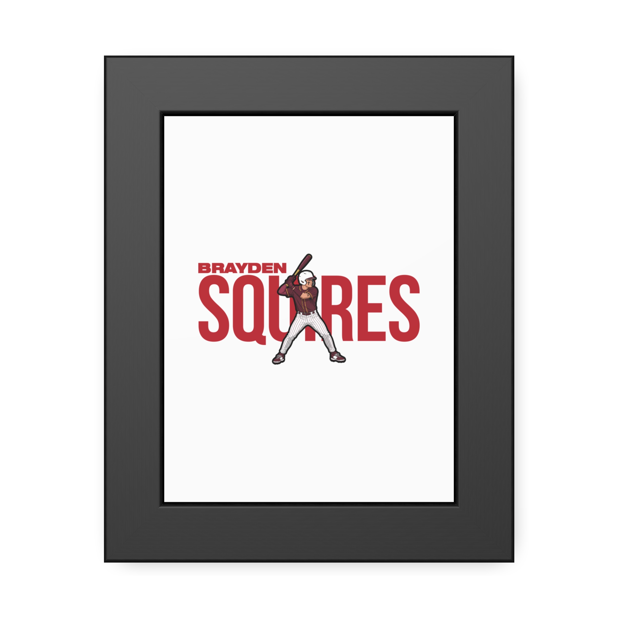 Framed Poster — character_player_name in Black