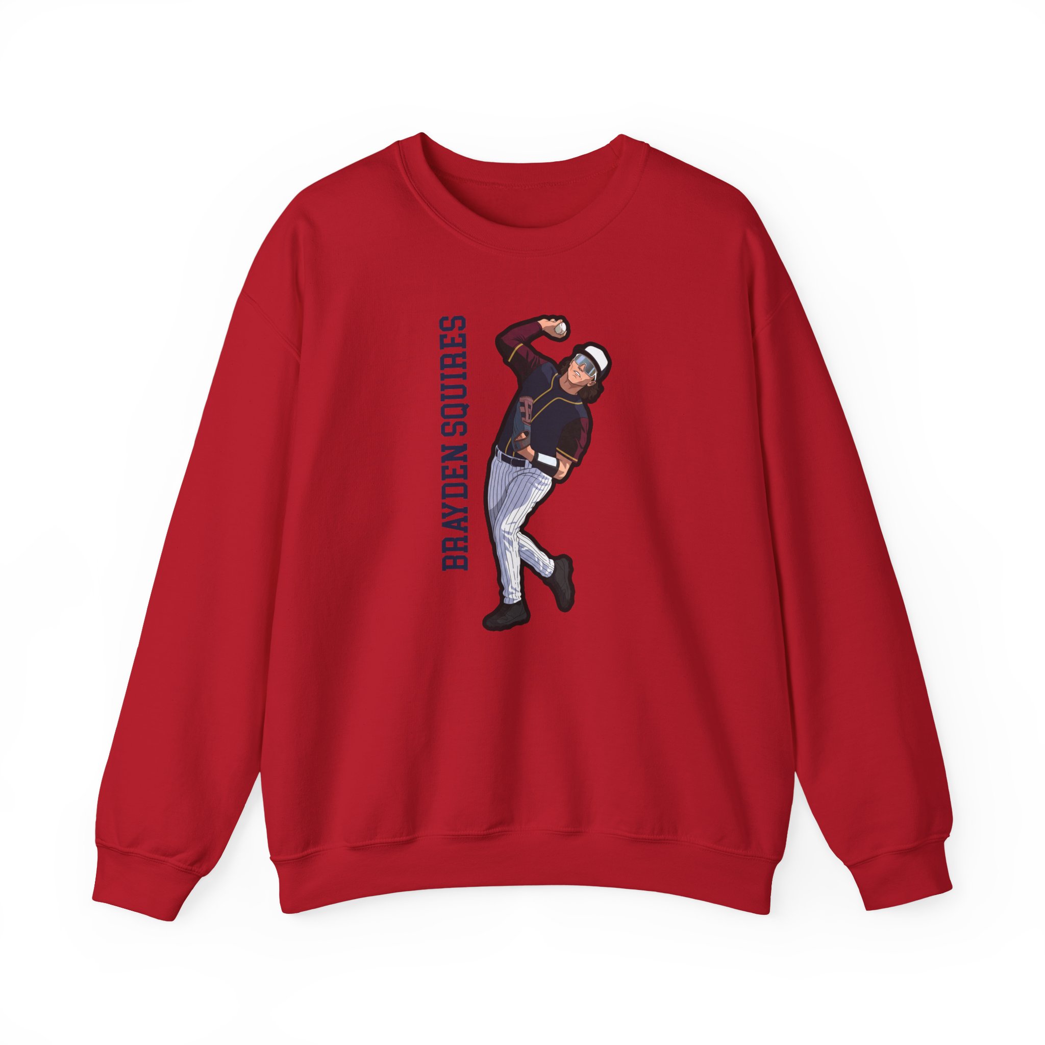 Crewneck Sweatshirt — character_name_vertical in Red