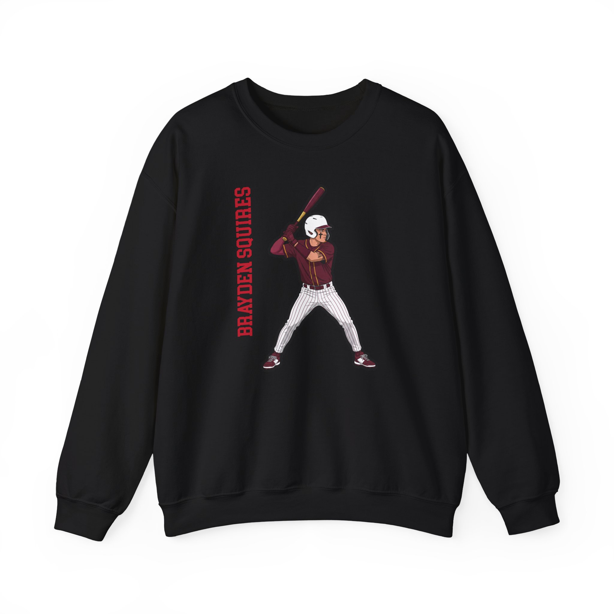 Crewneck Sweatshirt — character_name_vertical in Black