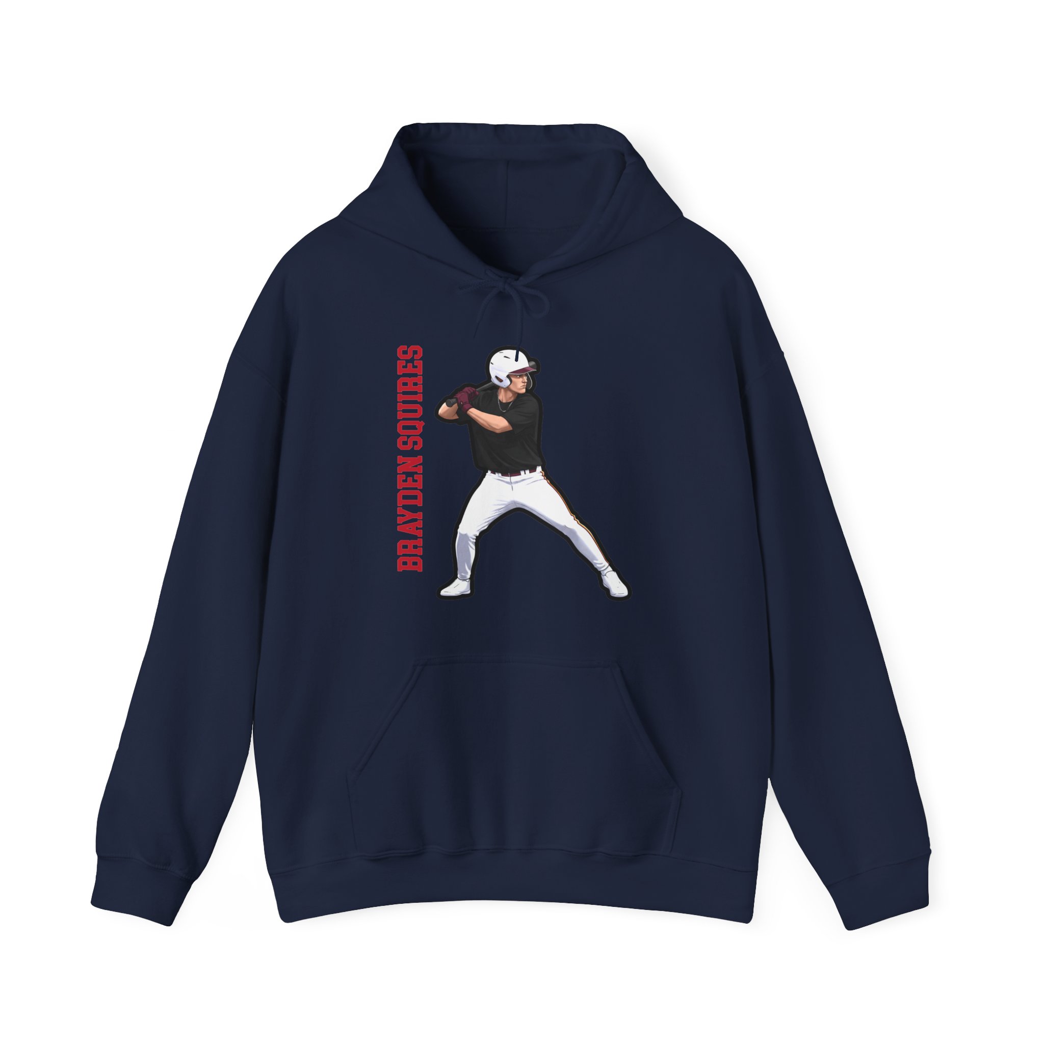 Hoodie — character_name_vertical in Navy