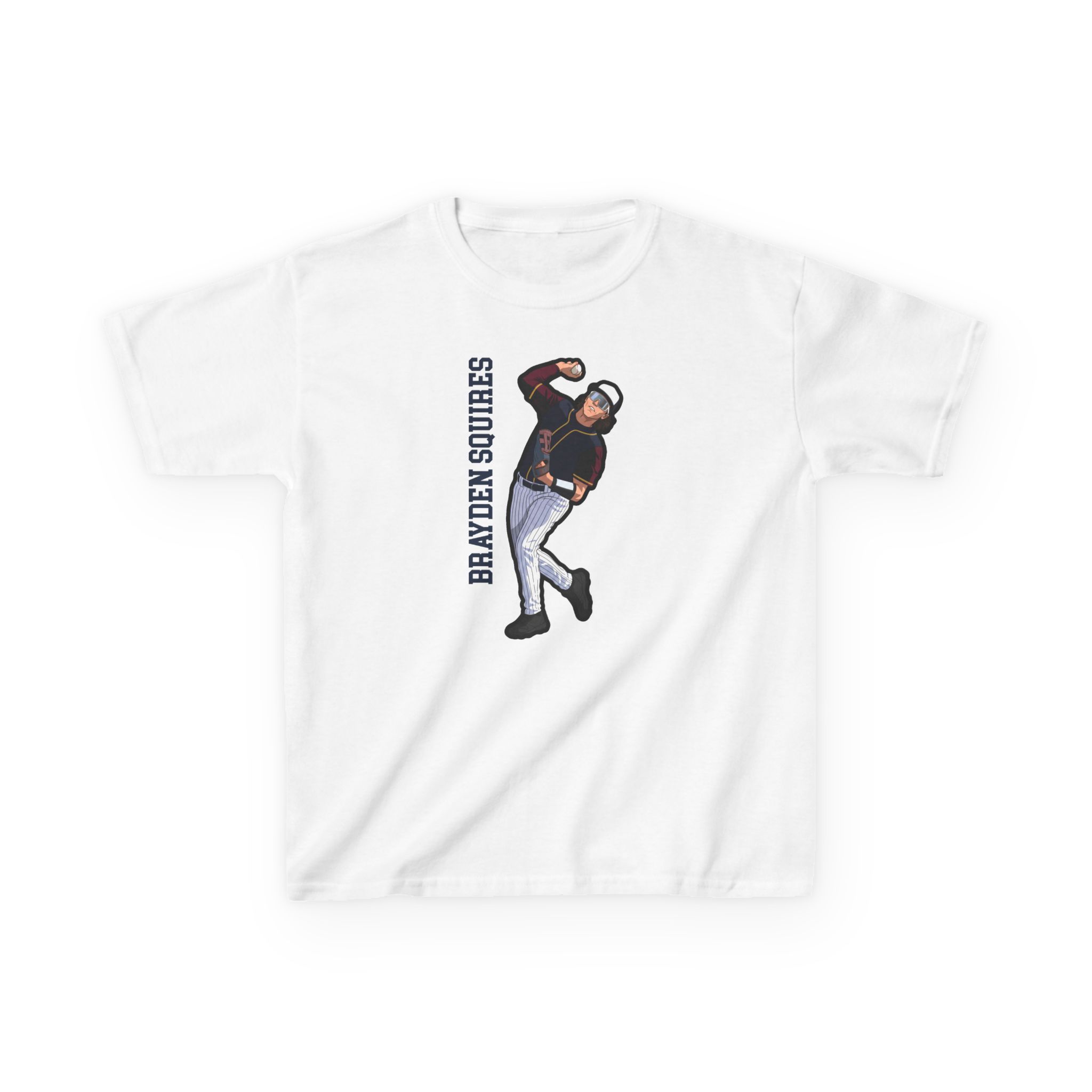 Youth Tee — character_name_vertical in White