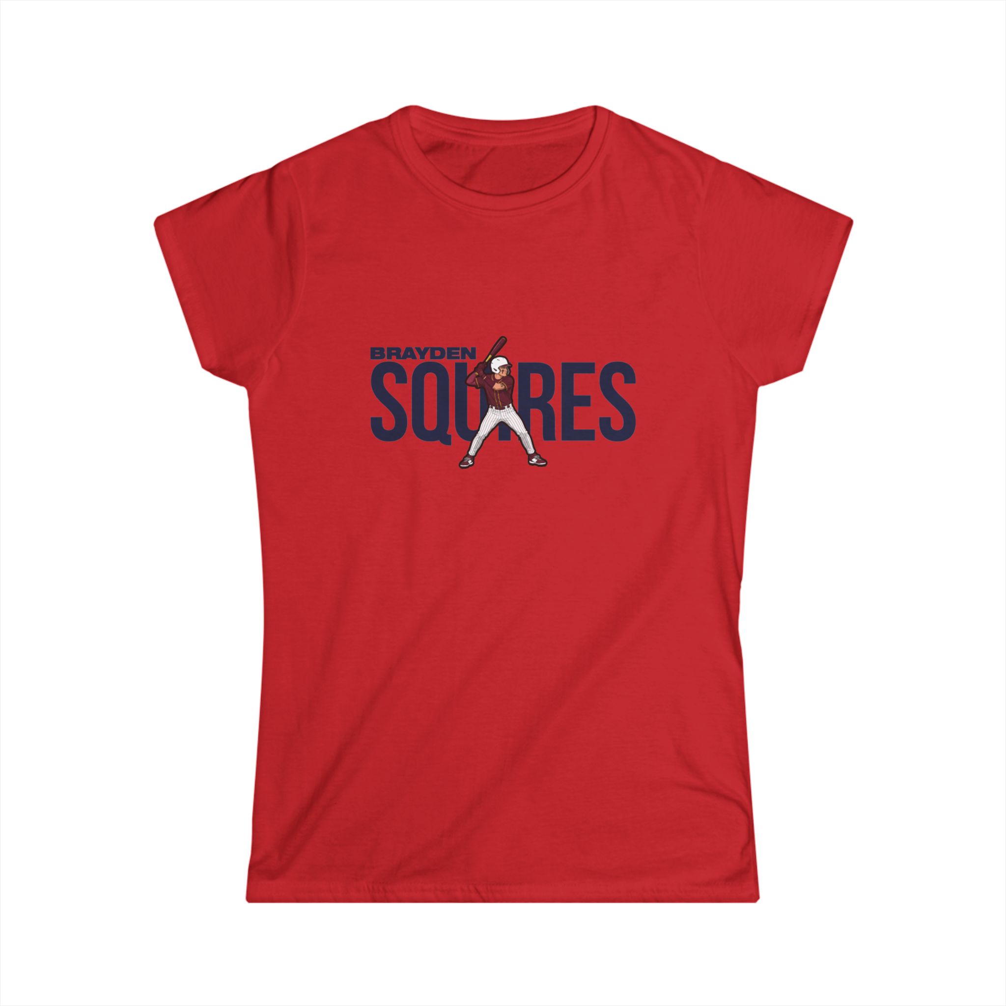 Women's Softstyle Tee — character_player_name in Red