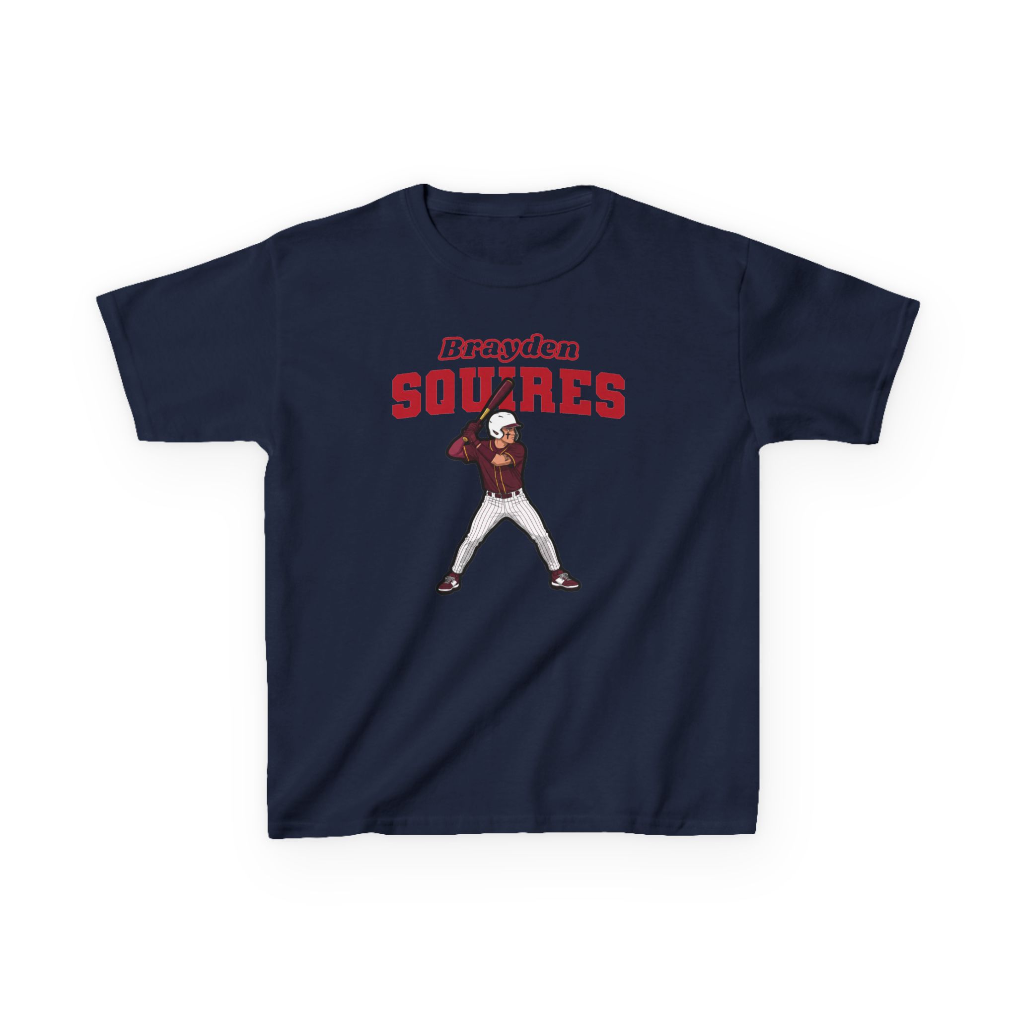 Youth Tee — character_name_arch in Navy