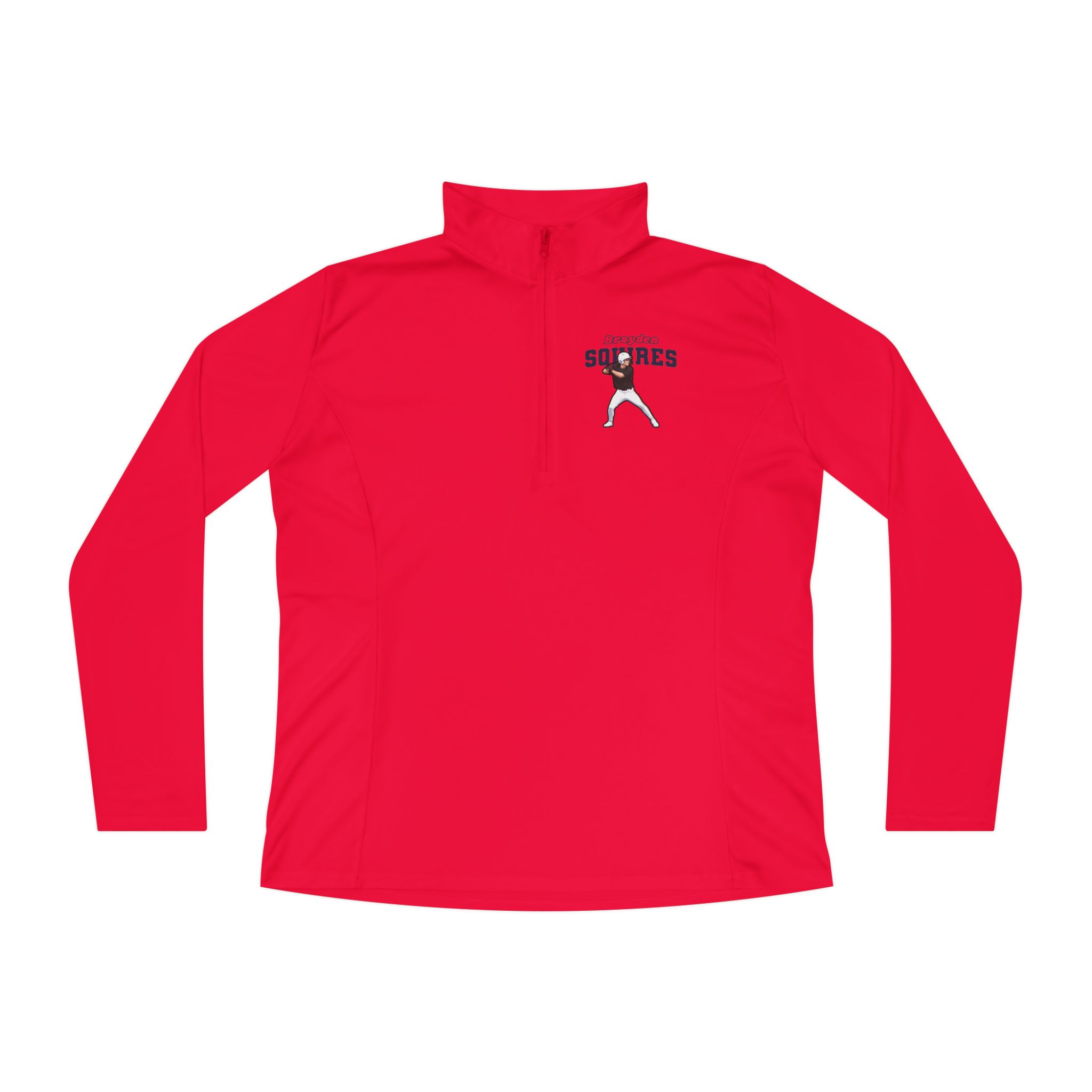 Women's Q-Zip Pullover — character_name_arch in Red