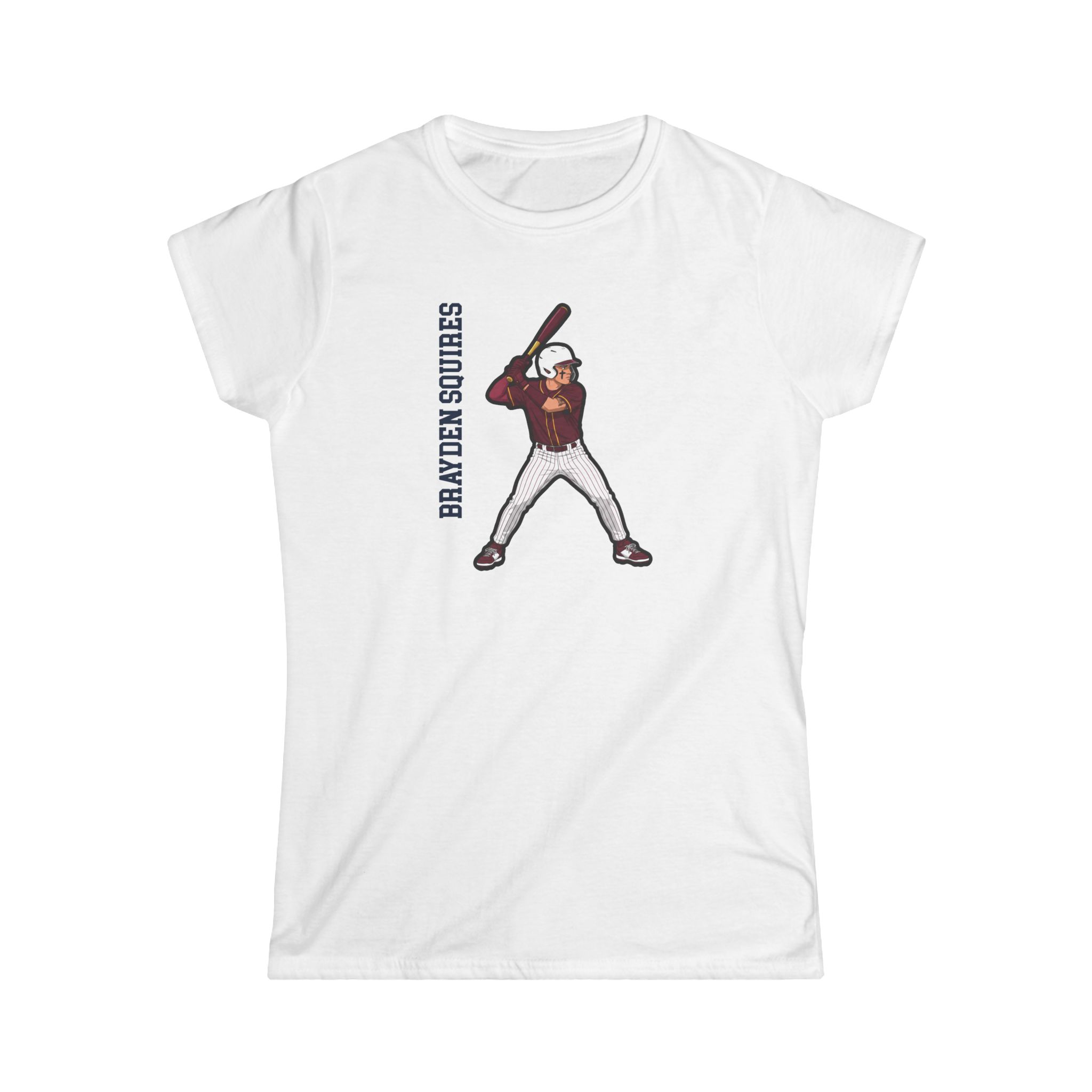 Women's Softstyle Tee — character_name_vertical in White