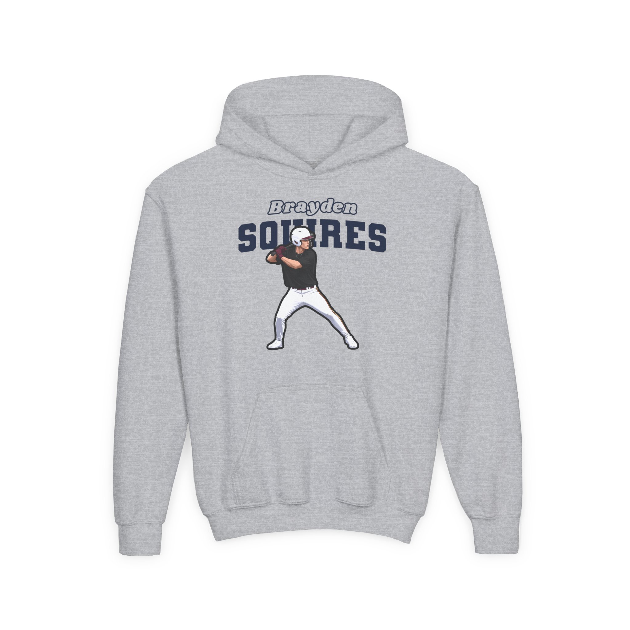 Youth Hoodie — character_name_arch in Grey