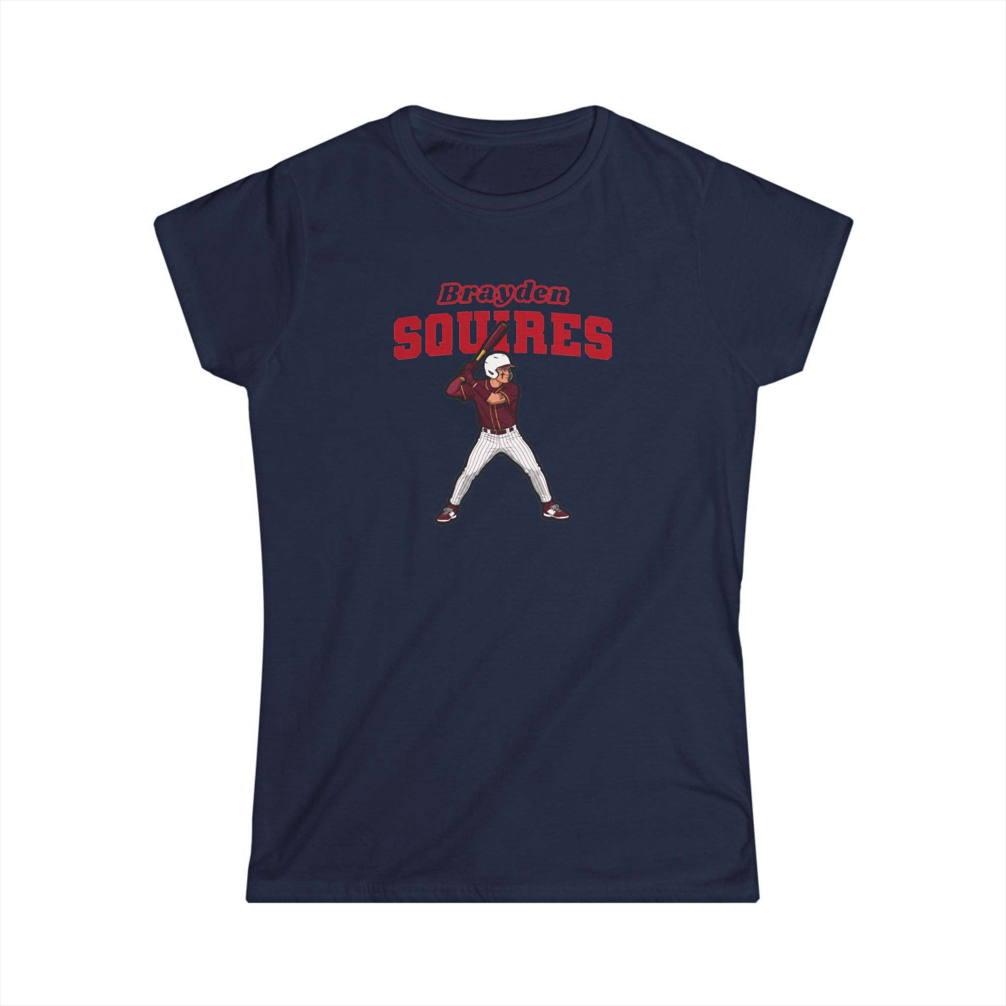 Women's Softstyle Tee — character_name_arch in Navy