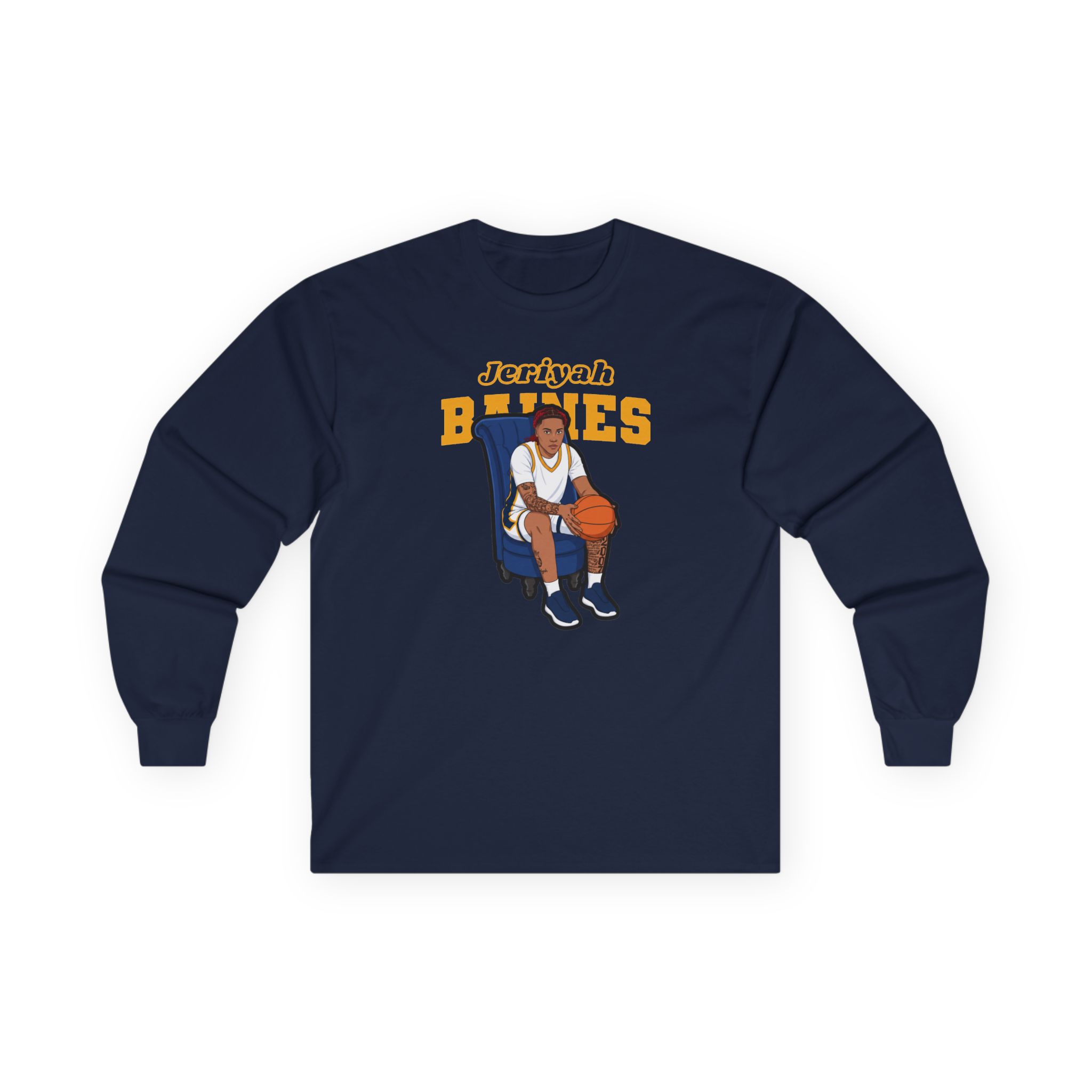 Long Sleeve Tee — character_name_arch in Navy