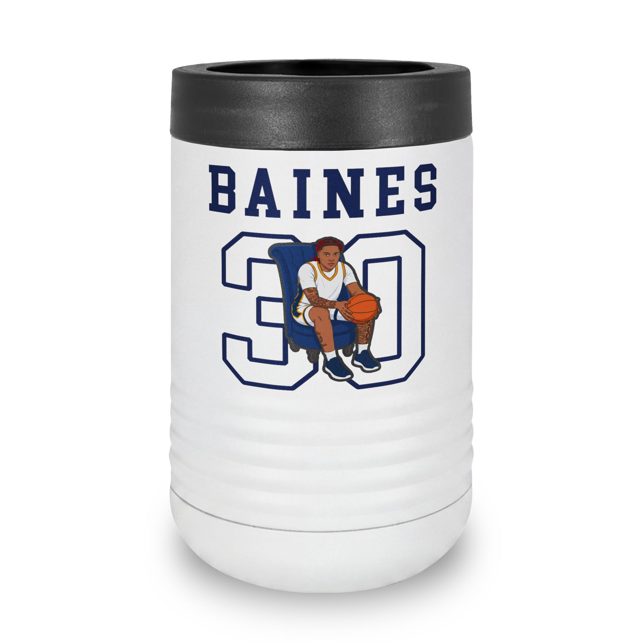 Stainless Can Cooler — character_shirsey in White