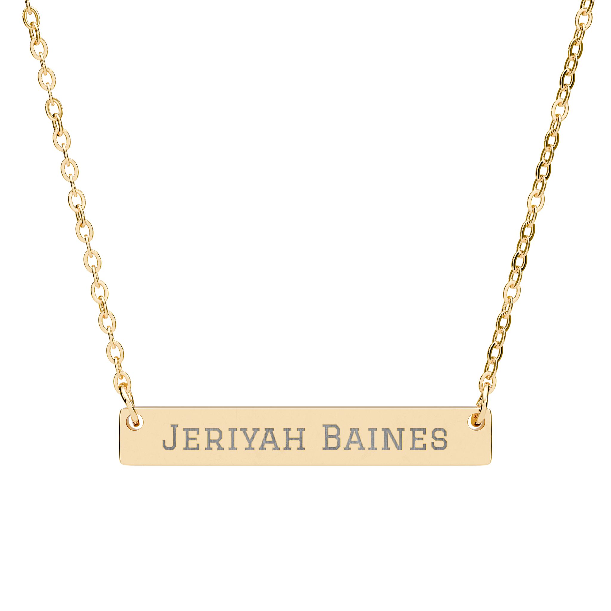 Engraved Bar Necklace — Classic in Gold