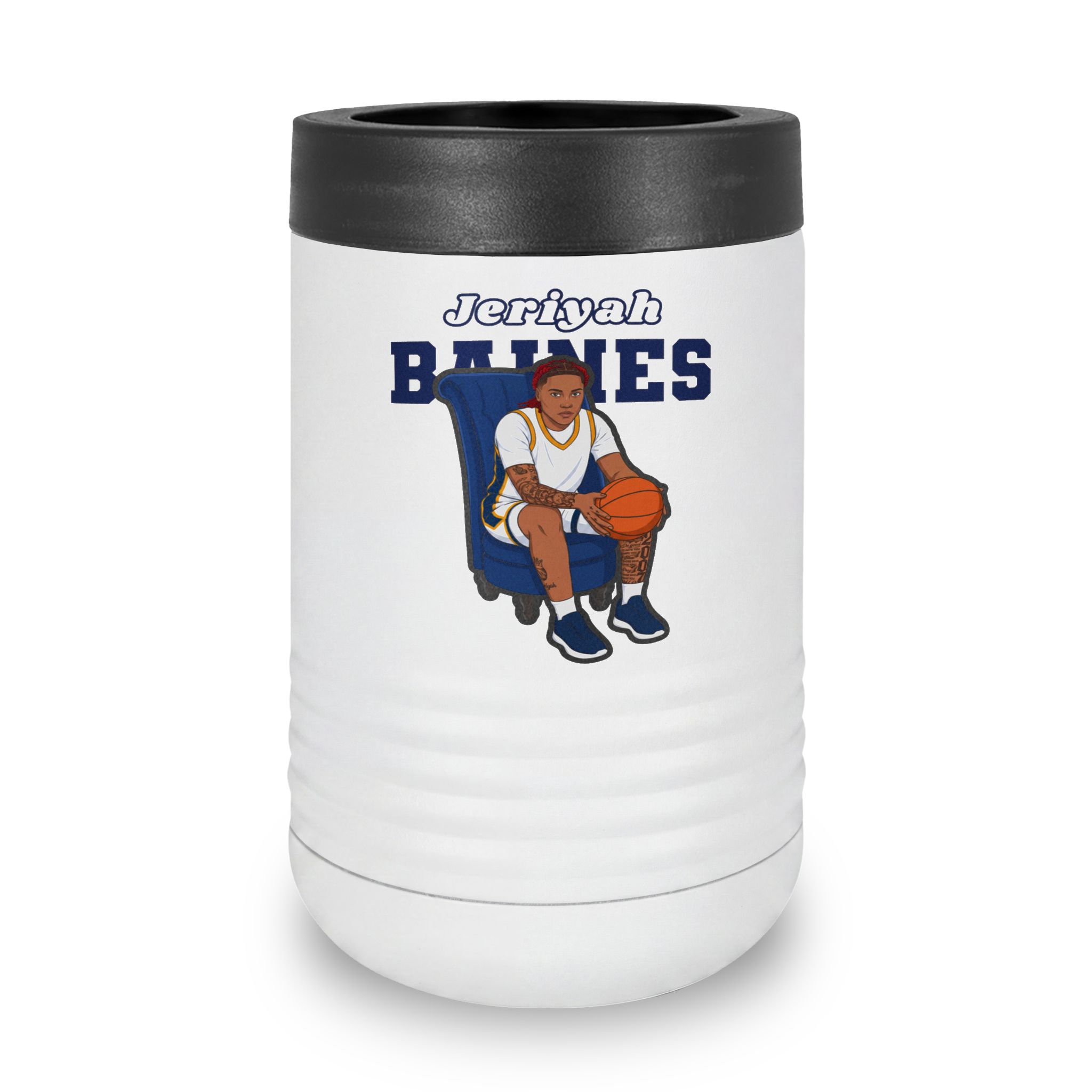 Stainless Can Cooler — character_name_arch in White