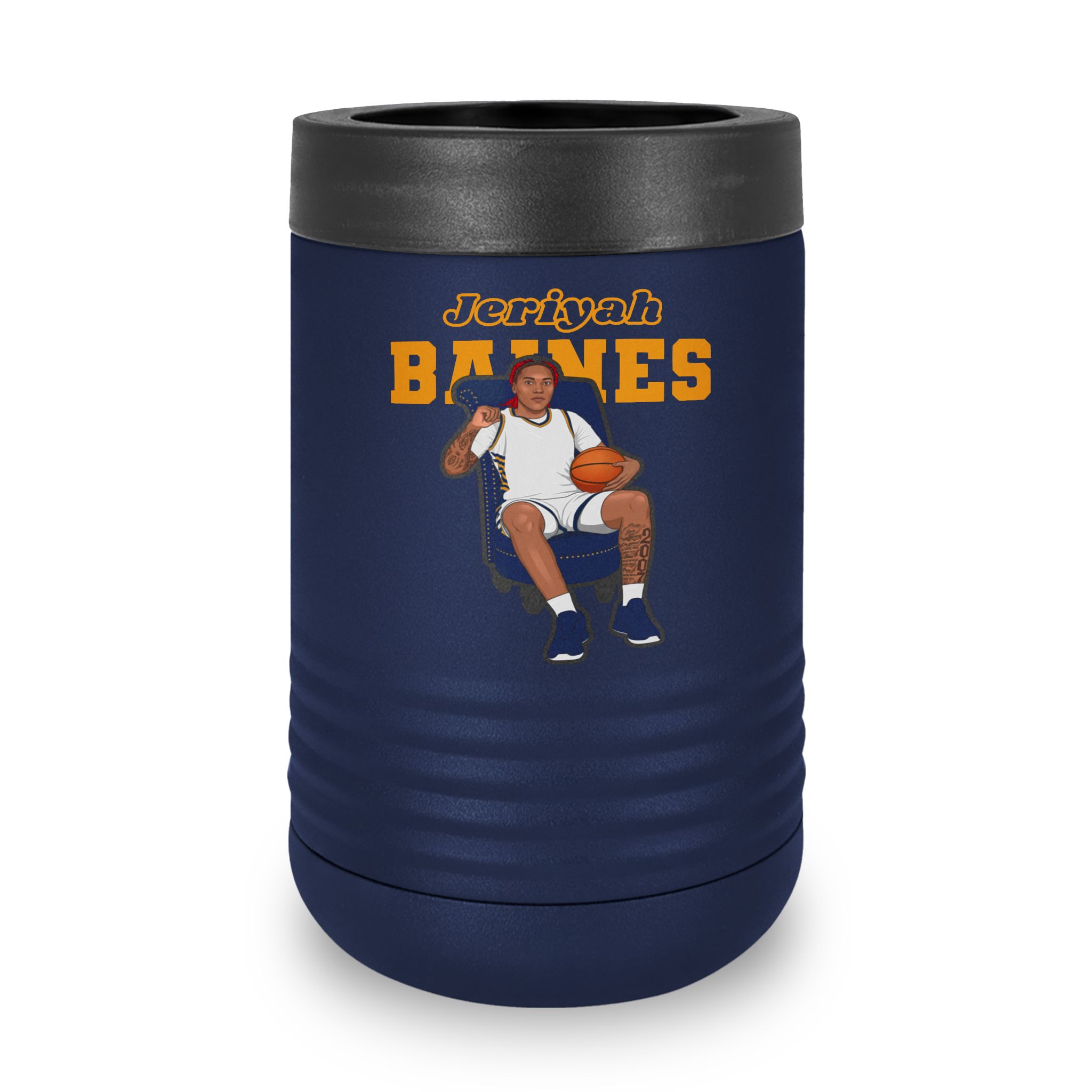 Stainless Can Cooler — character_name_arch in Navy