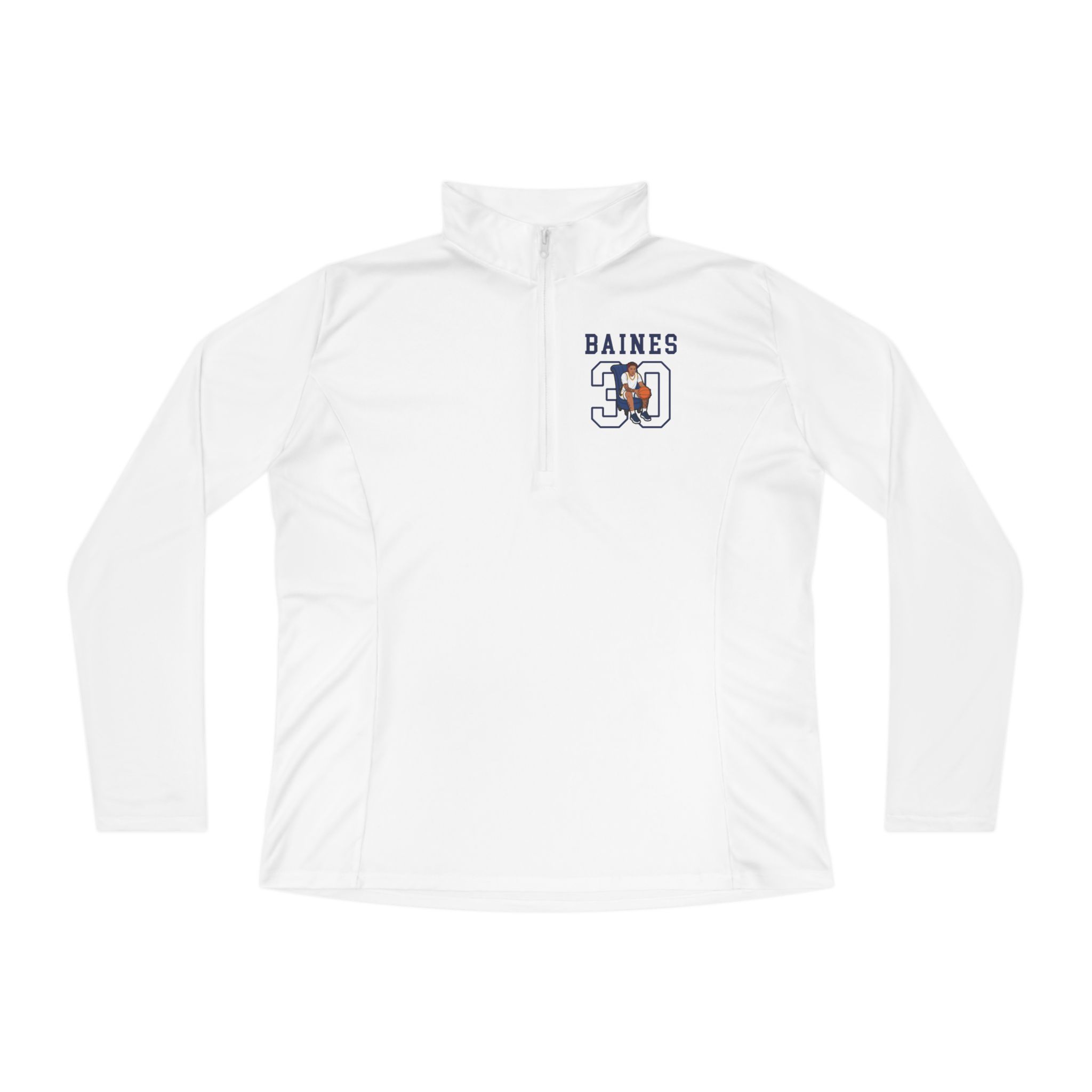 Women's Q-Zip Pullover — character_shirsey in White
