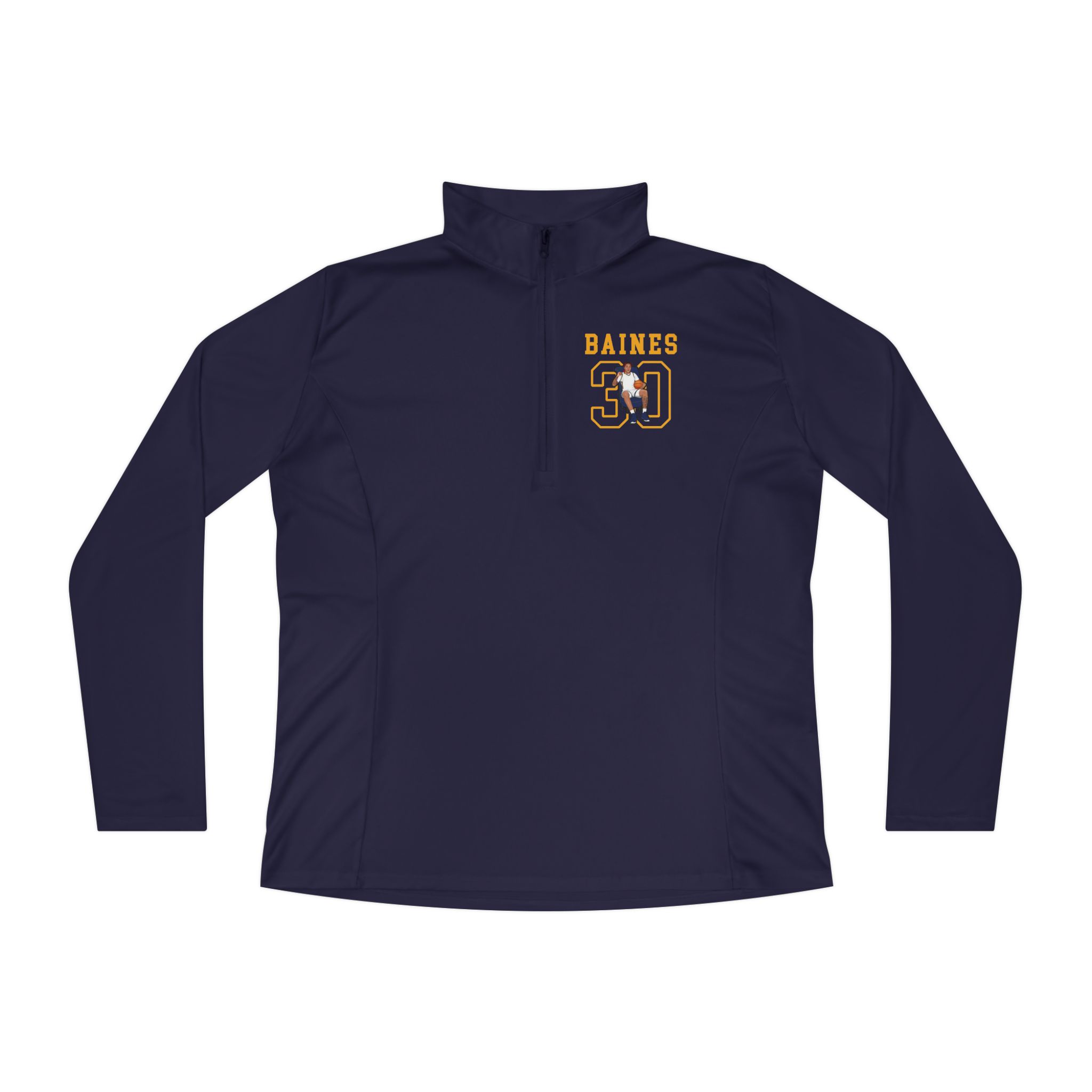 Women's Q-Zip Pullover — character_shirsey in Navy